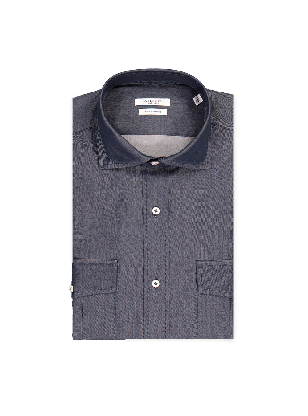 Washed Denim Semi Open Collar French Collar Shirt Gutteridgeus Cf772gudw2p Washed Denim Semi Open Collar French Collar Shirt Gutteridgeus Cf772gudw2p
