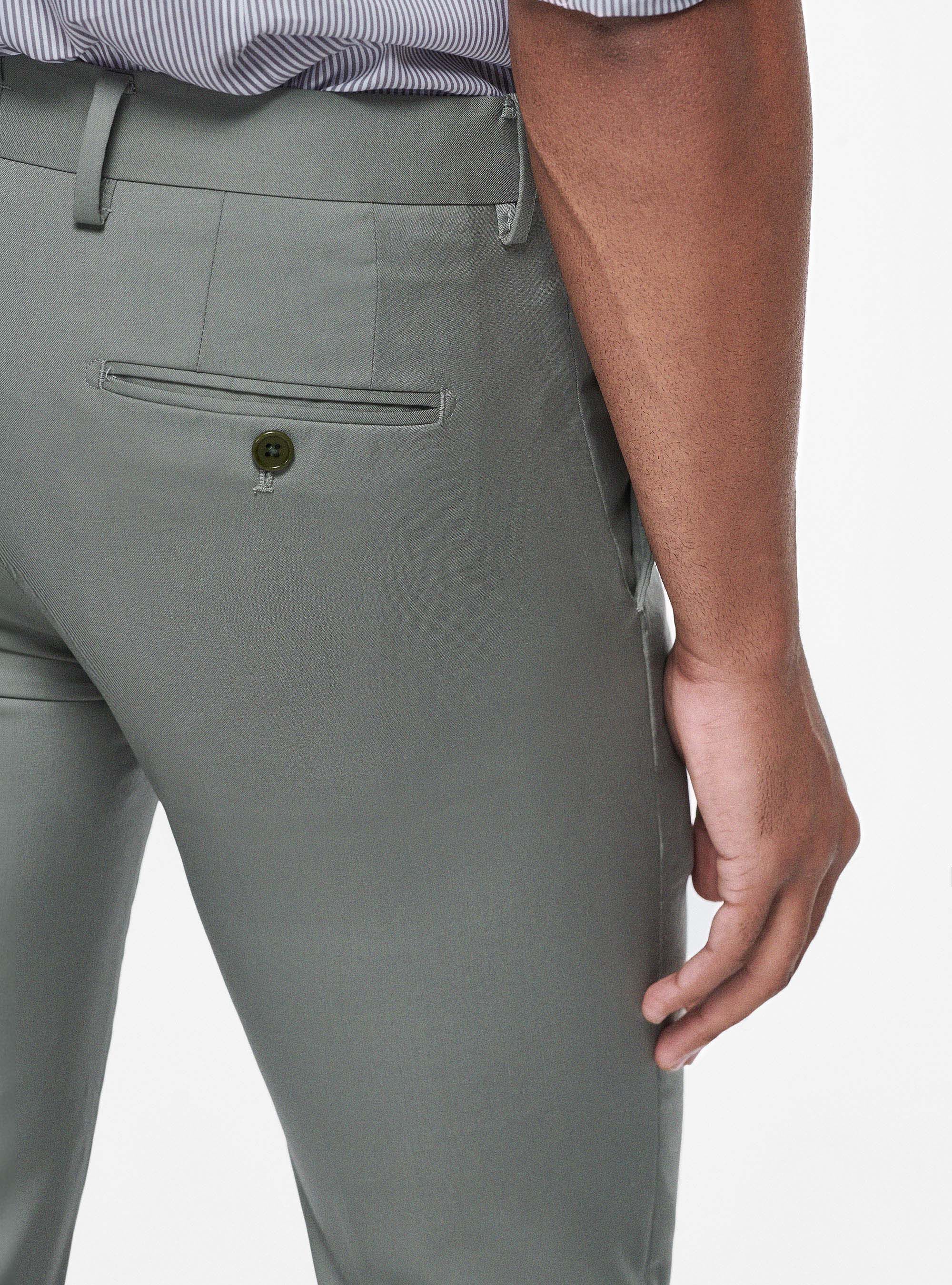 Limehaus Black Stretch Cotton Tailored Chinos | Suit Direct