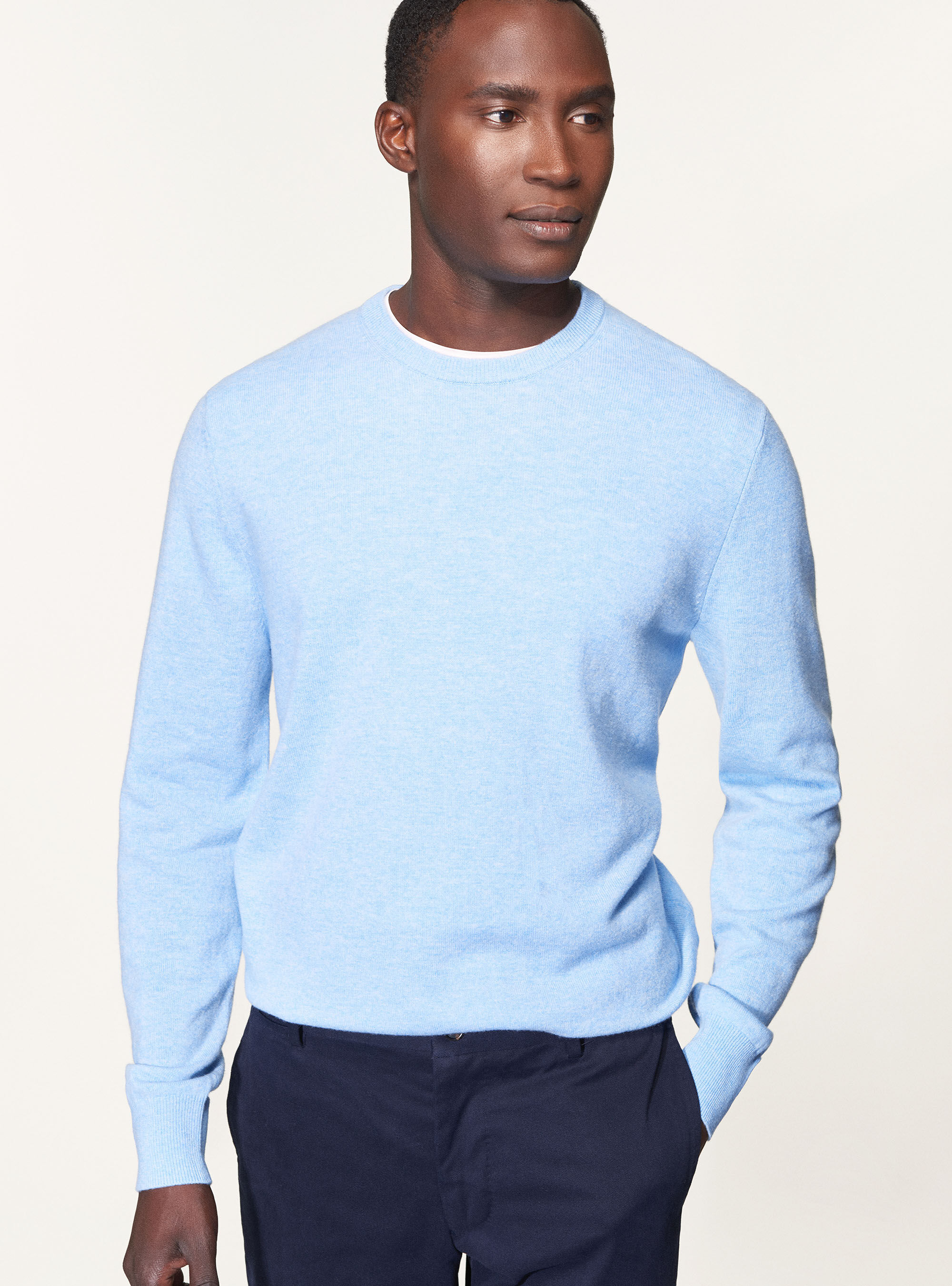 Lambswool and cashmere crew neck sweater