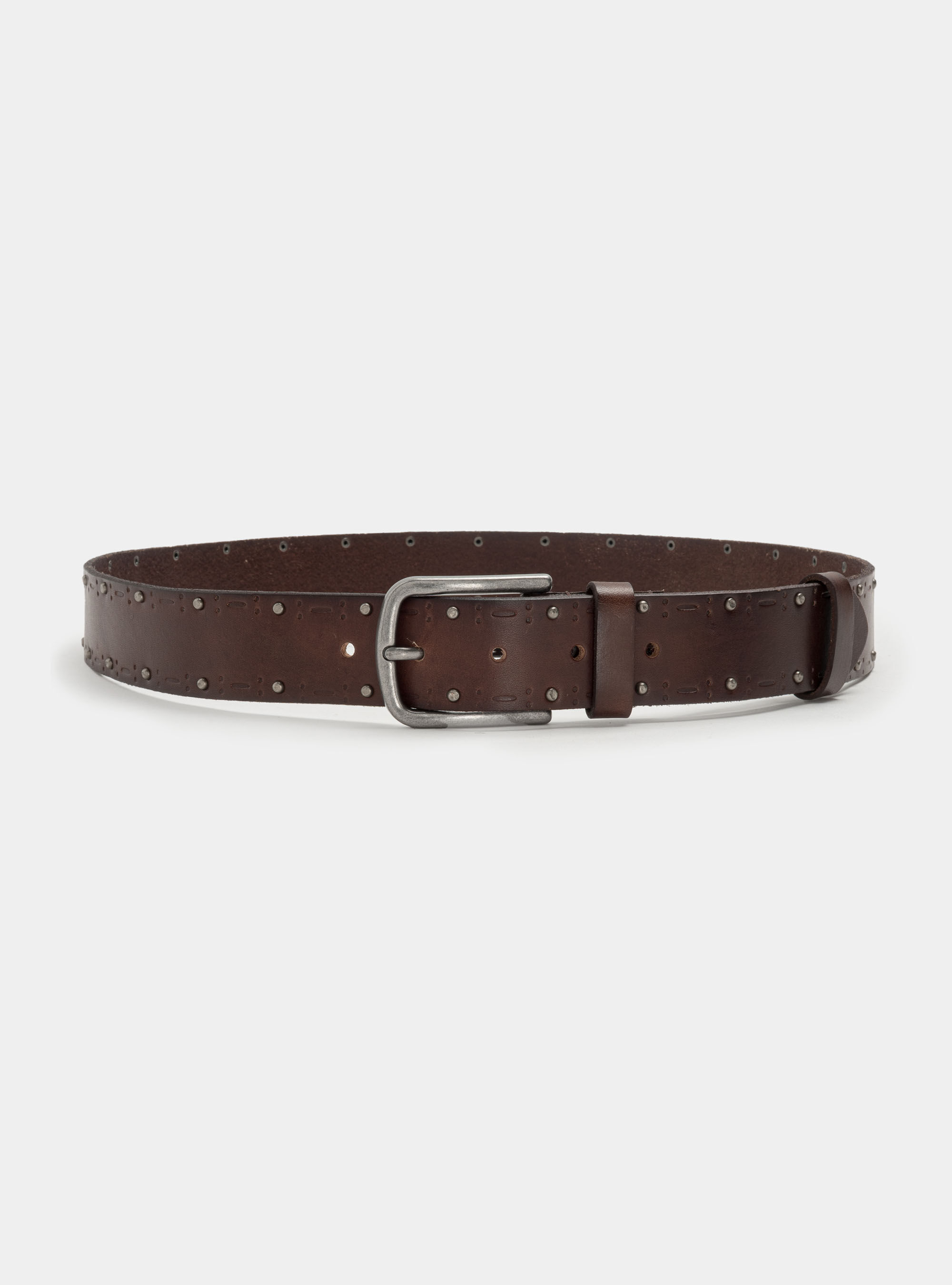 Perforated leather belt with studs | Gutteridge | Men's