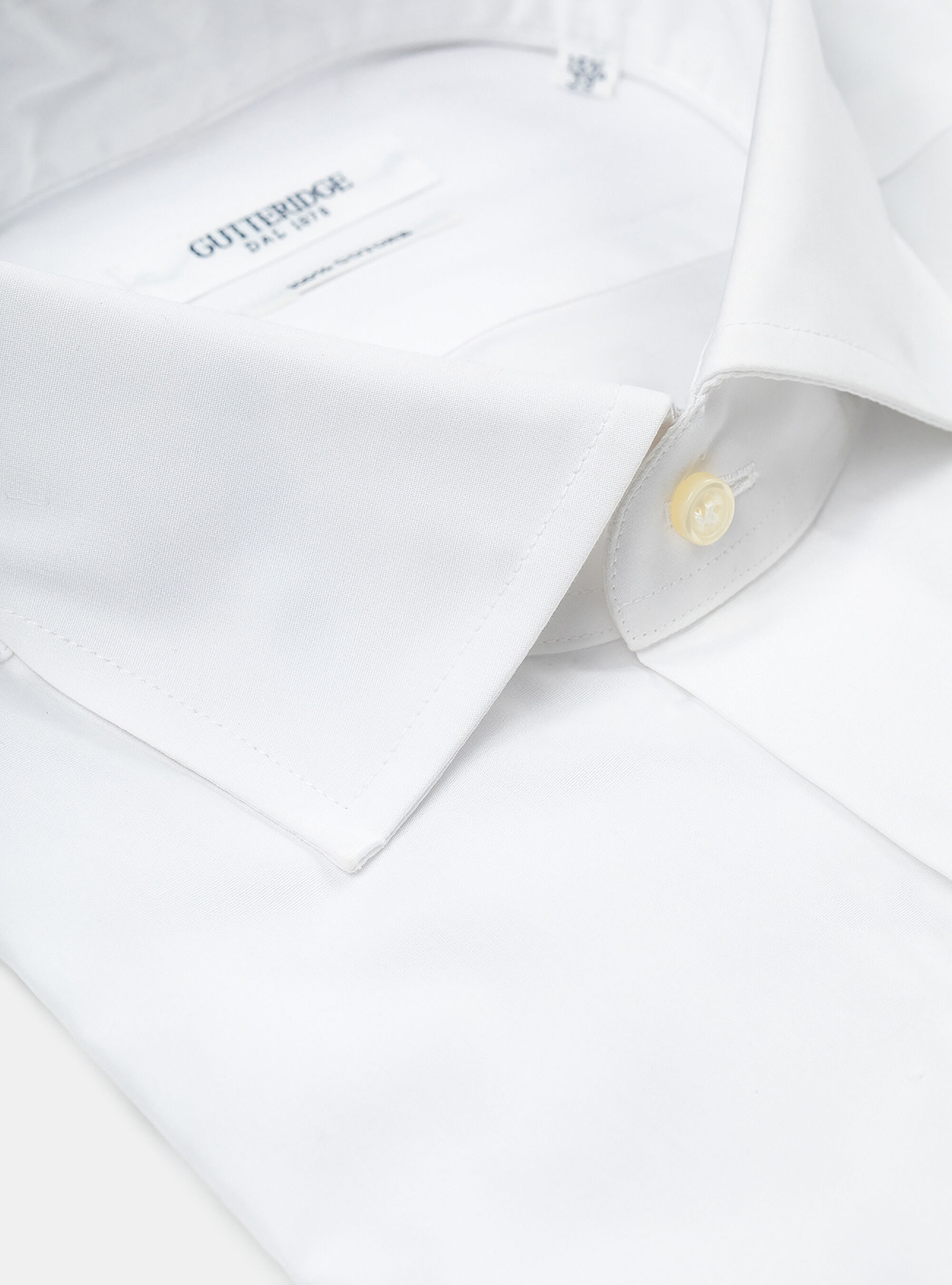 Camicia con collo francese in fil a fil, BIANCO