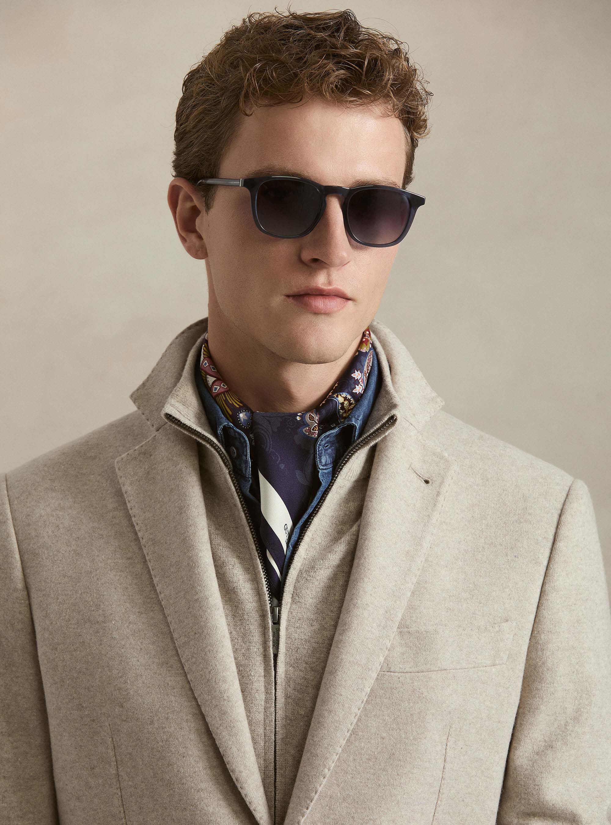 M&eacute;lange Wool-Blend Jersey Jacket with Internal Bib, ECRU