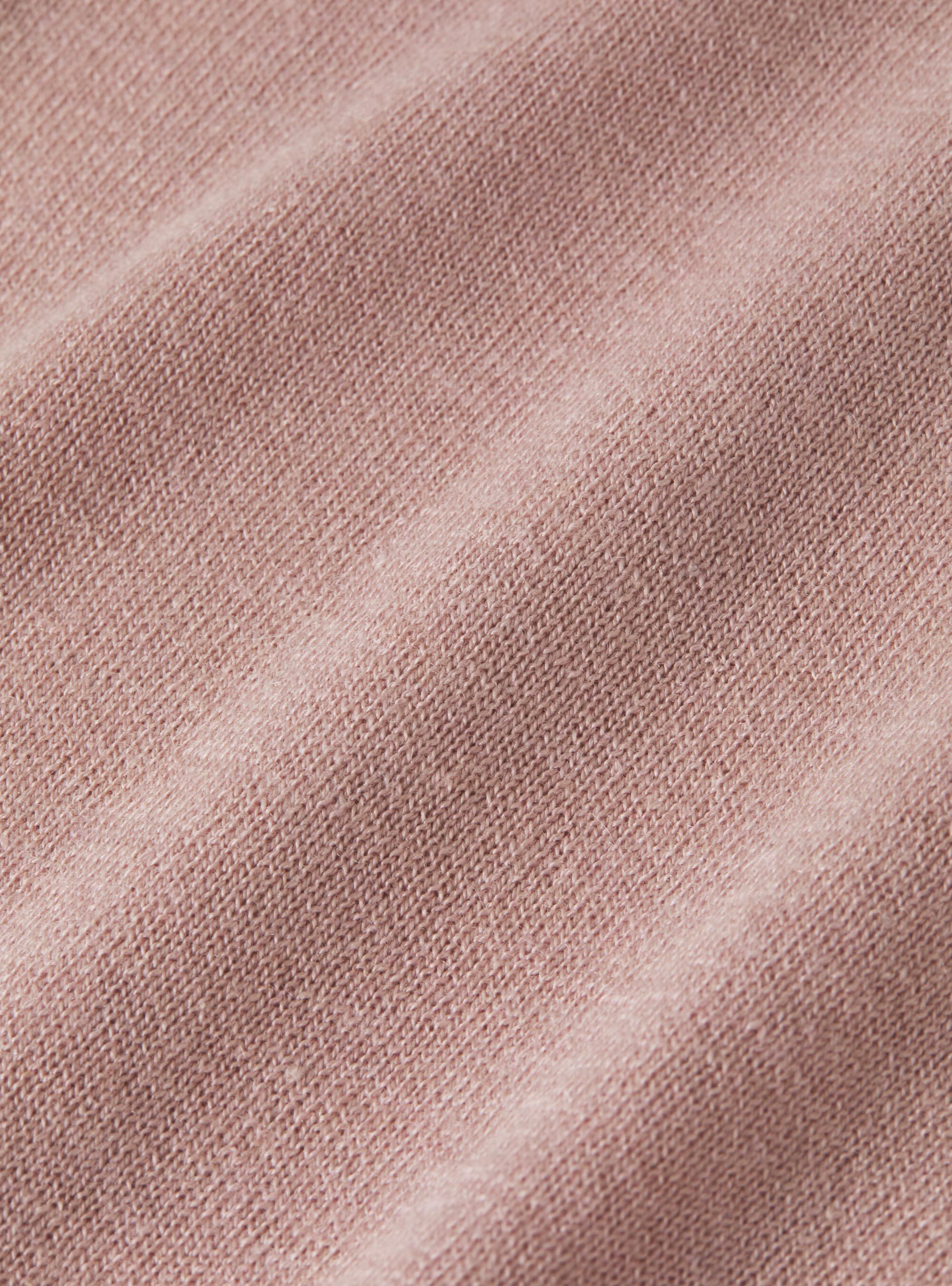 Maglia girocollo in cotone seta e cashmere, 0441C ROSA SCURO