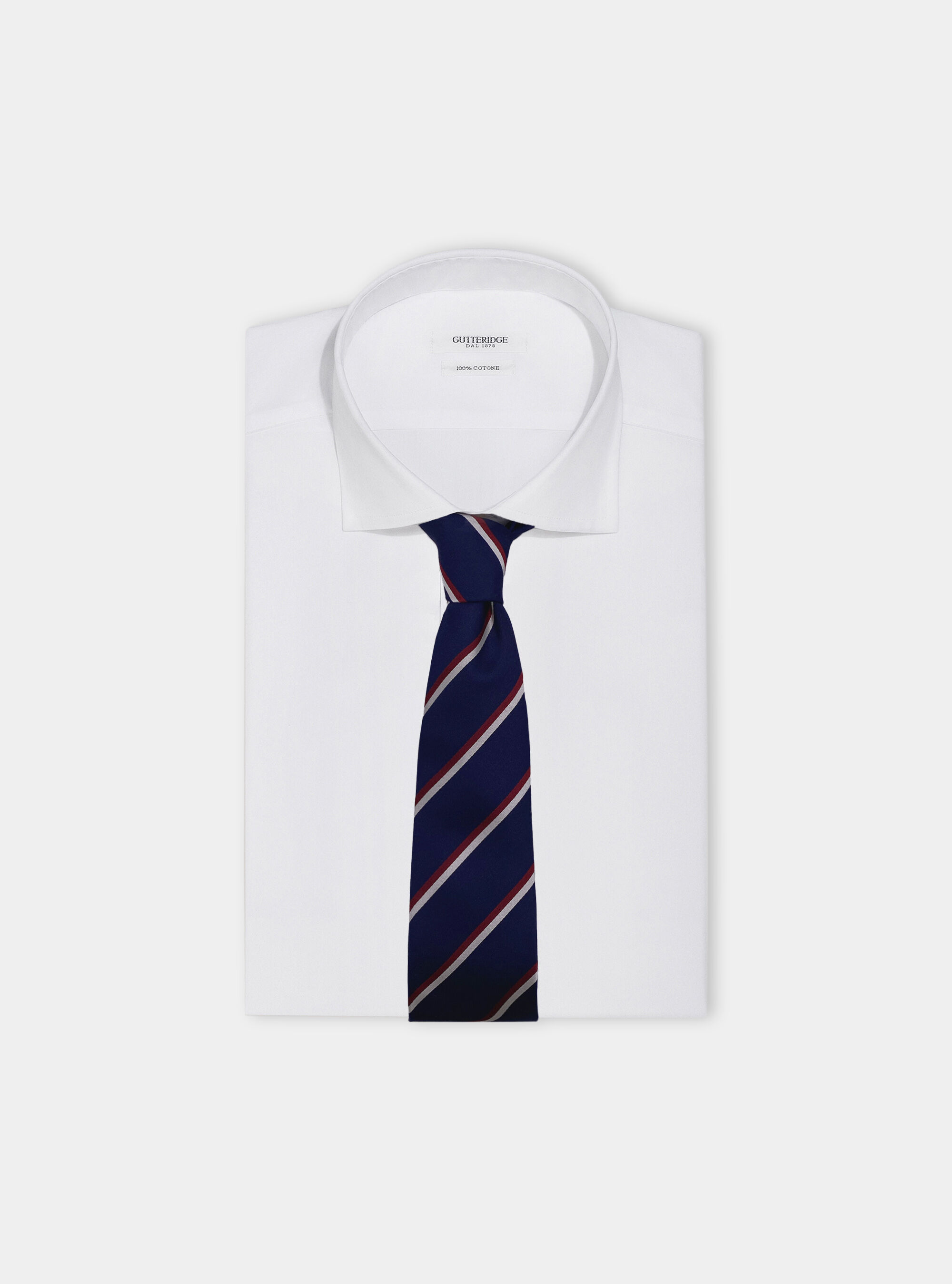 Pure silk regimental tie, NAVY BLUE