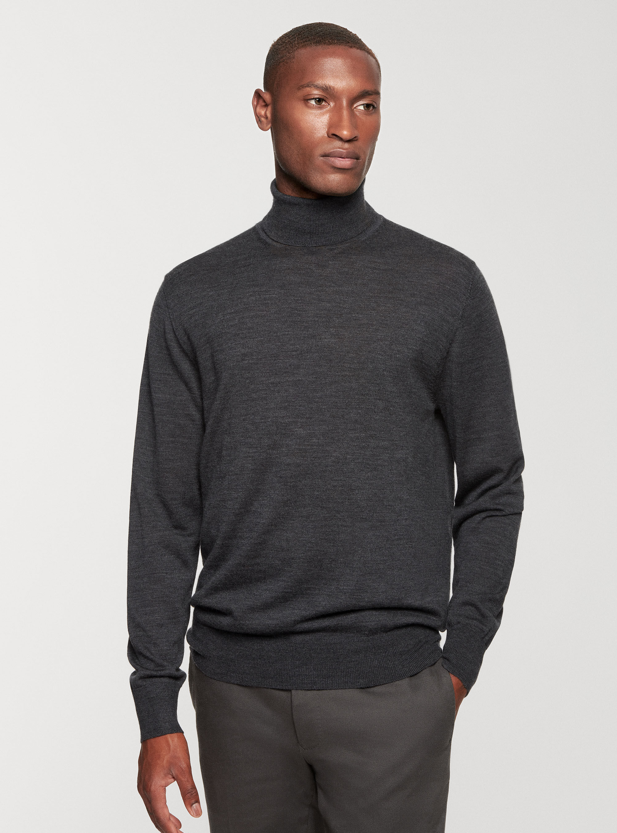 Men's black best sale merino wool turtleneck