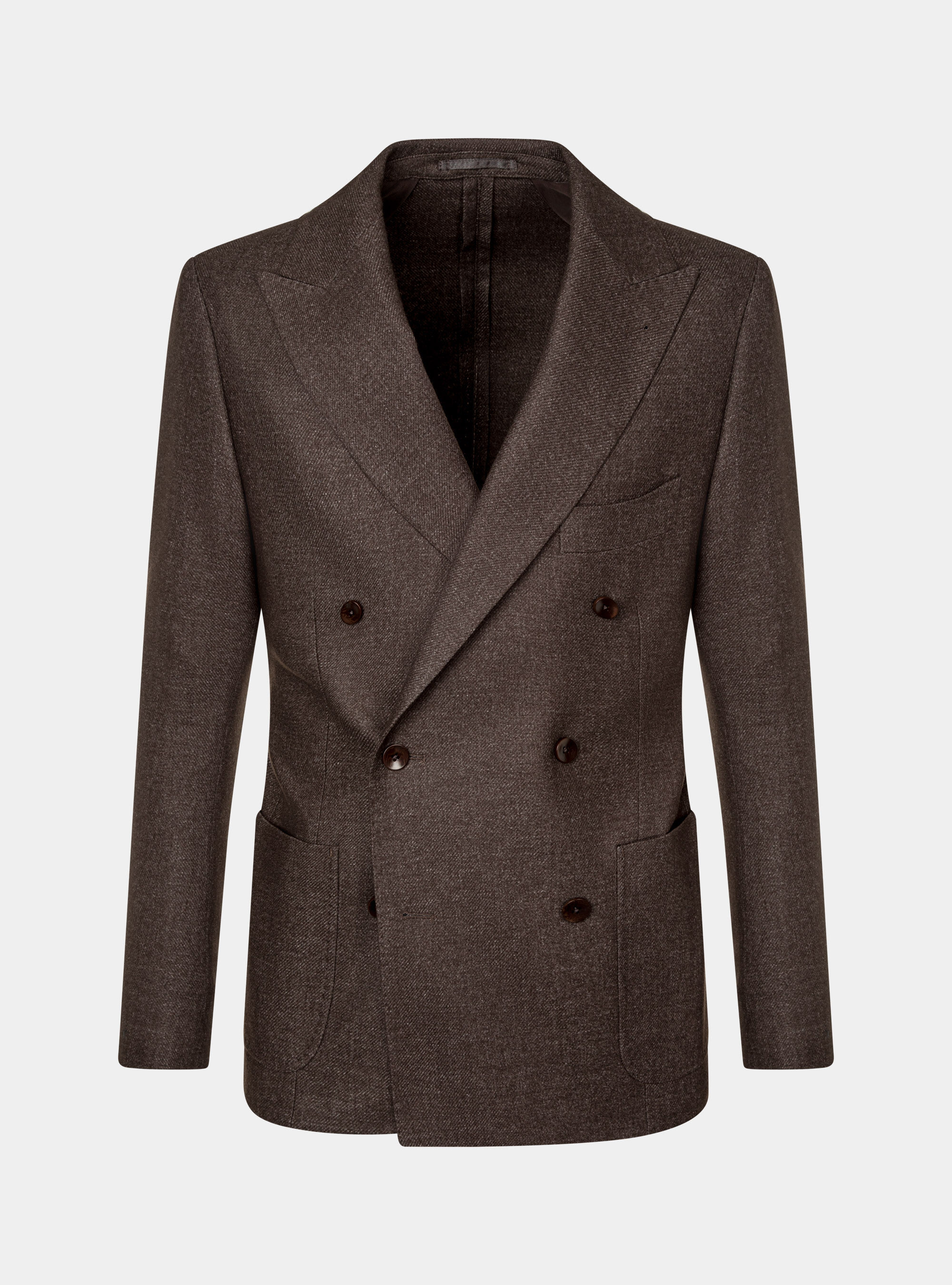 Duemilagori wool-blend double-breasted blazer, BROWN