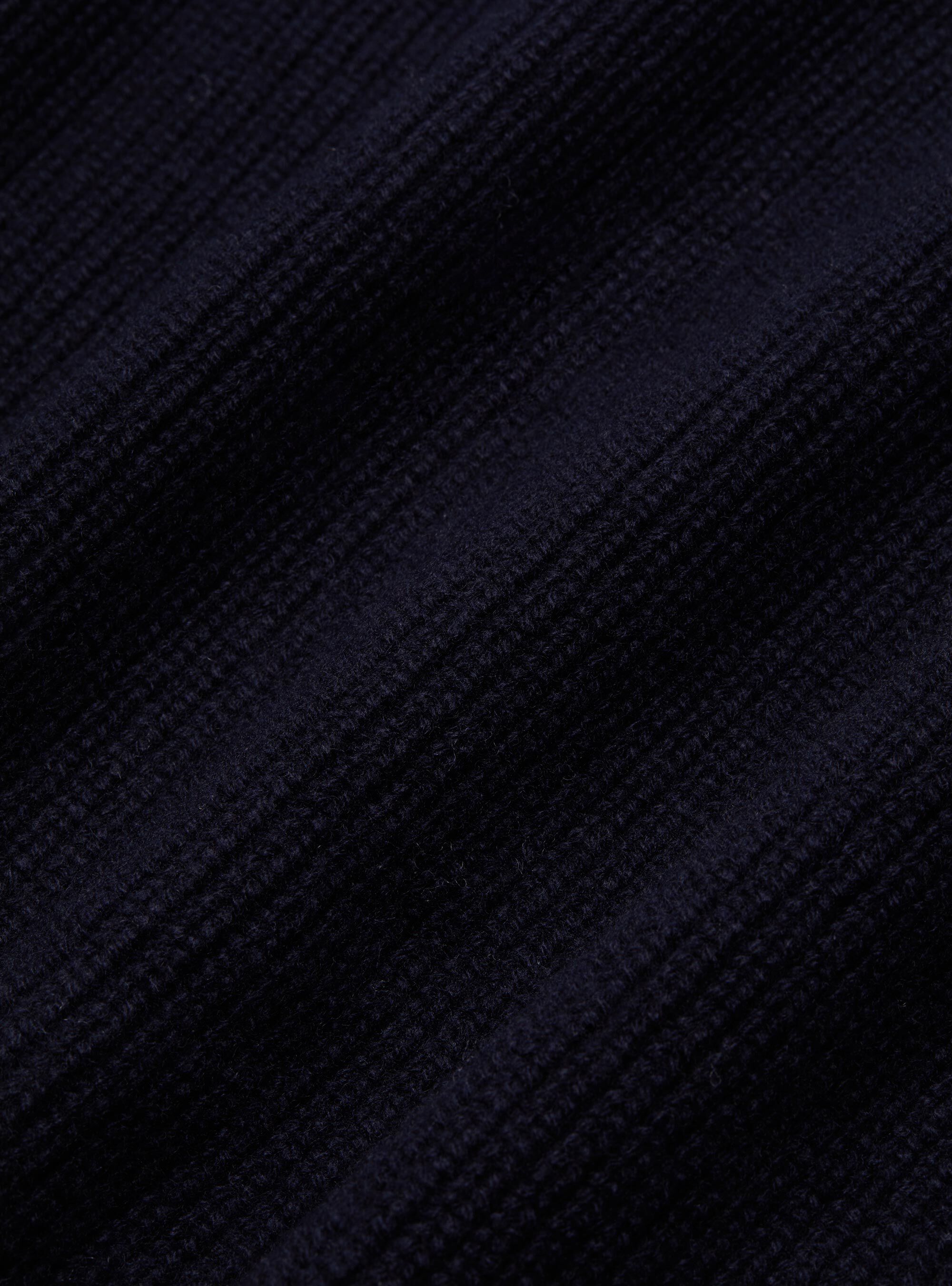 Merino wool rib knit jacket