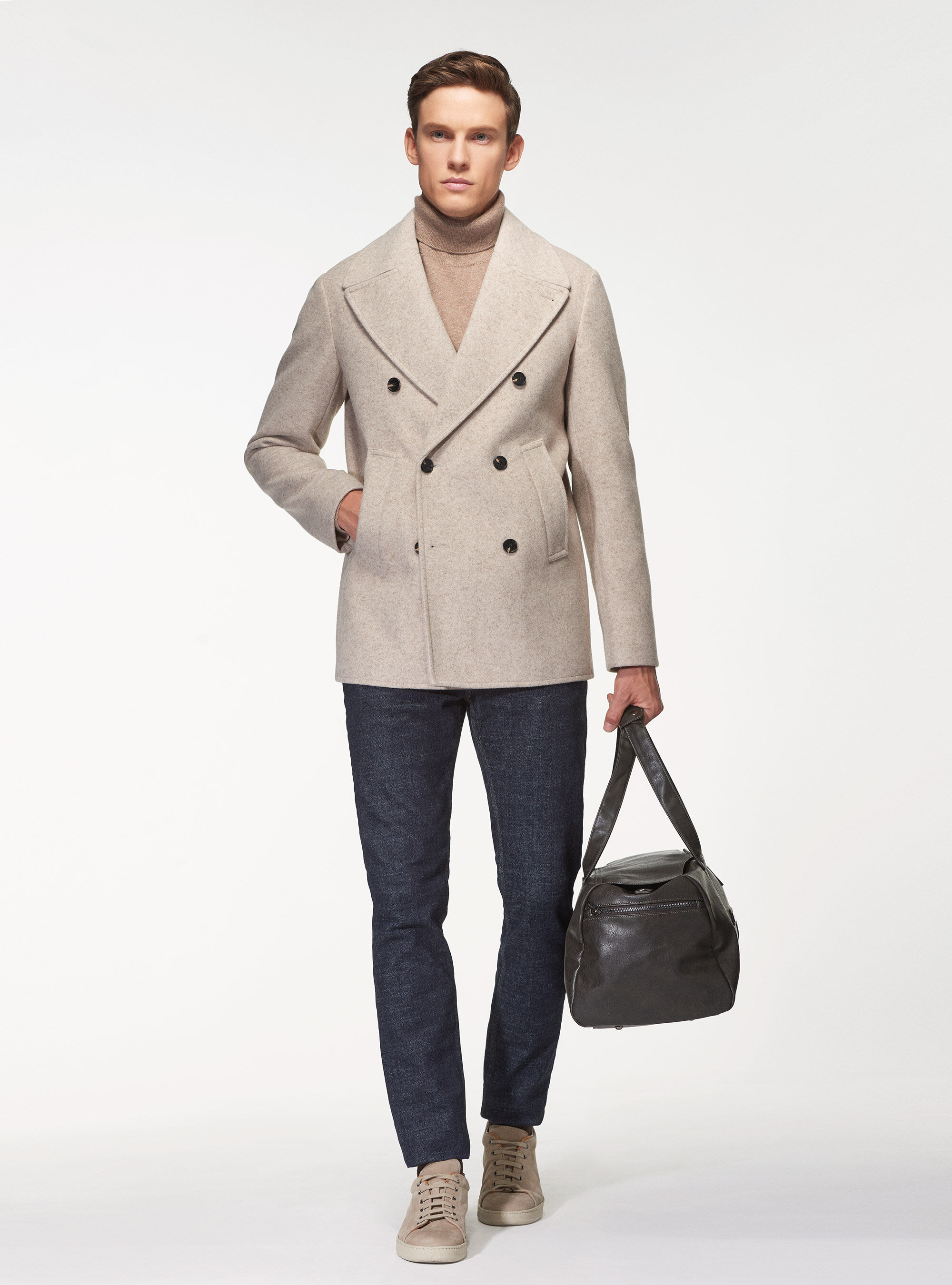 Turtleneck with discount coat for men