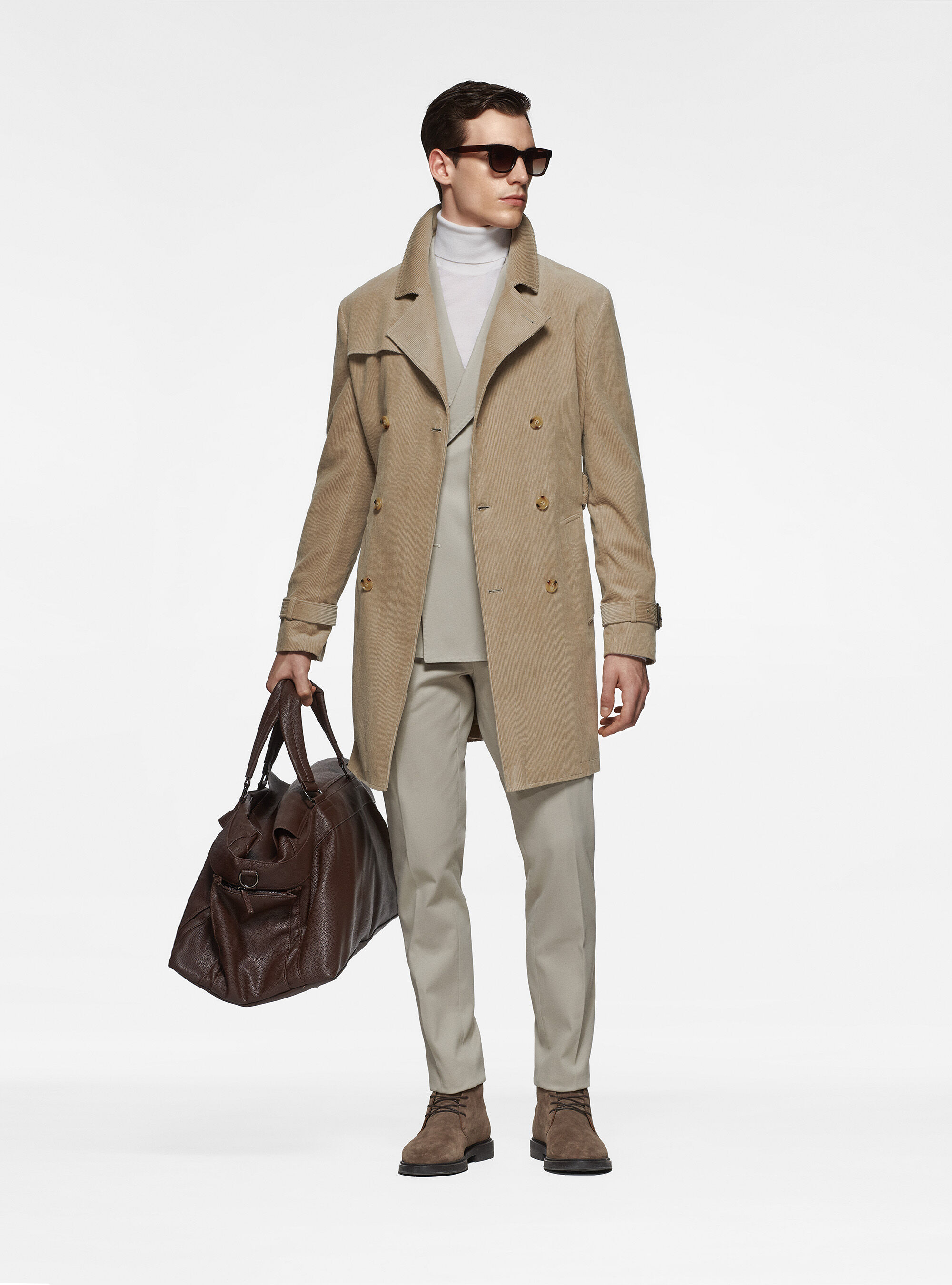 Corduroy trench coat online