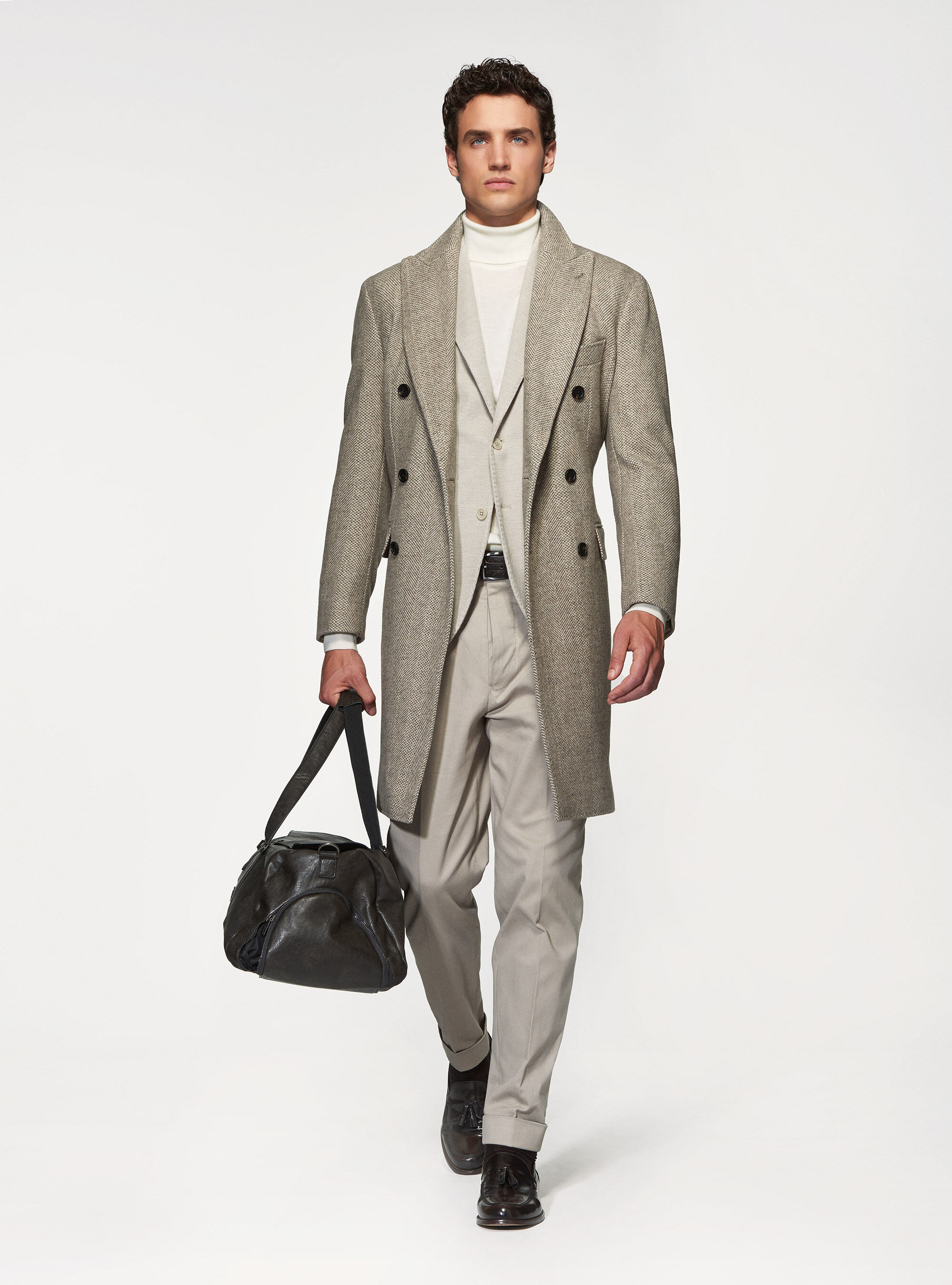 Cappotto in misto lana spigata Gutteridge Uomo