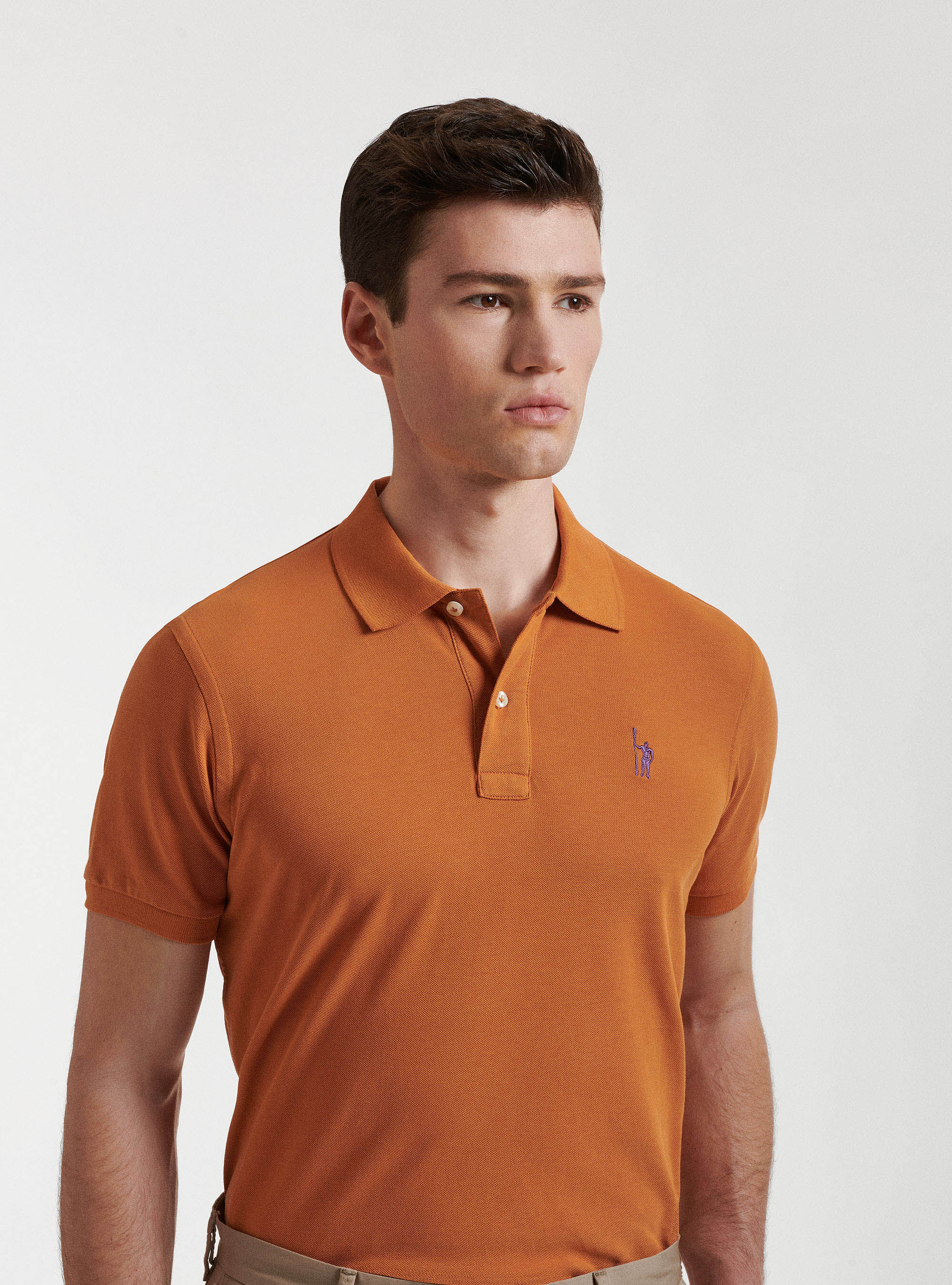 Orange polo top shirt outfit