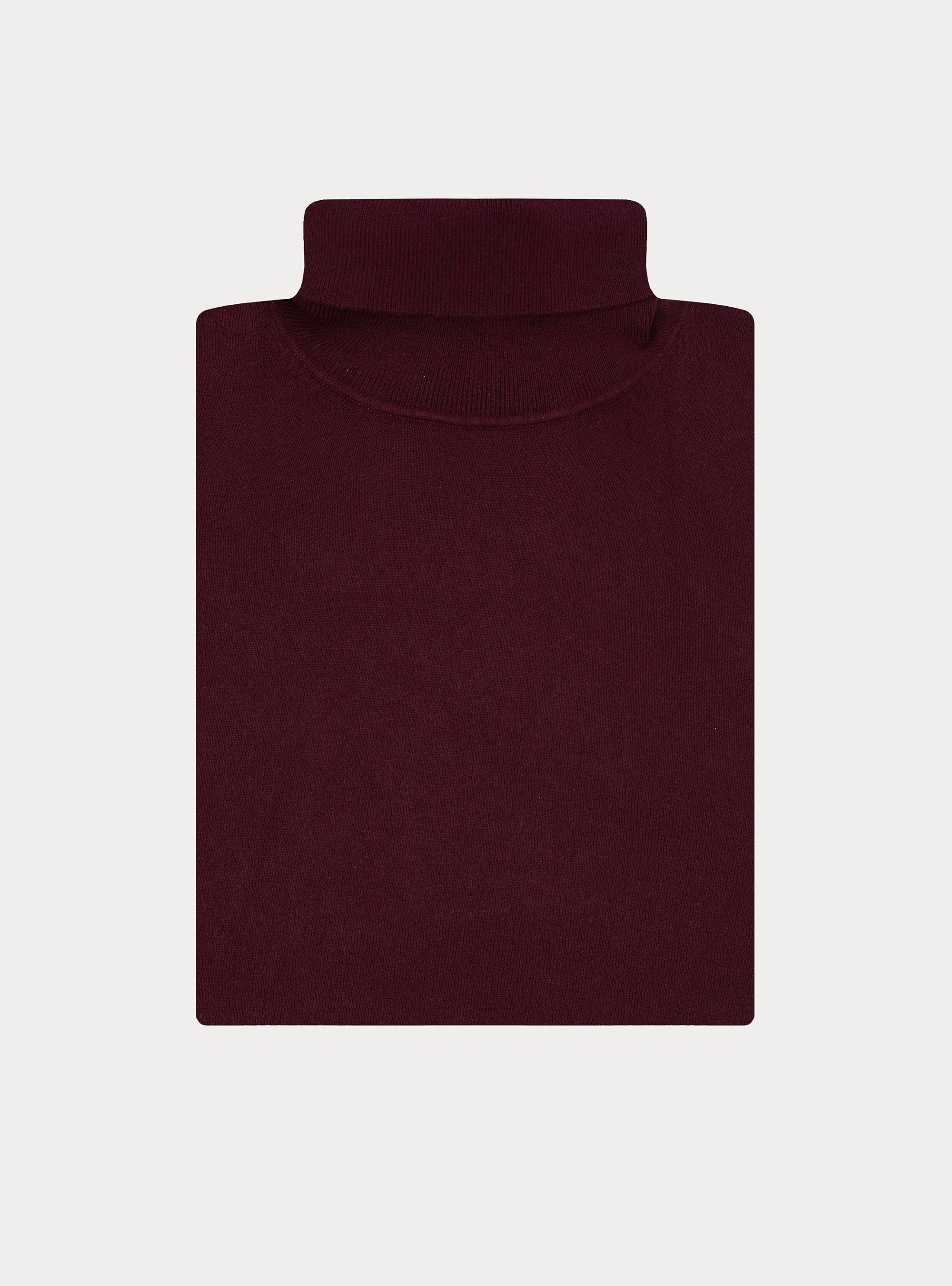 Cotton and Cashmere Turtleneck, BORDEAUX