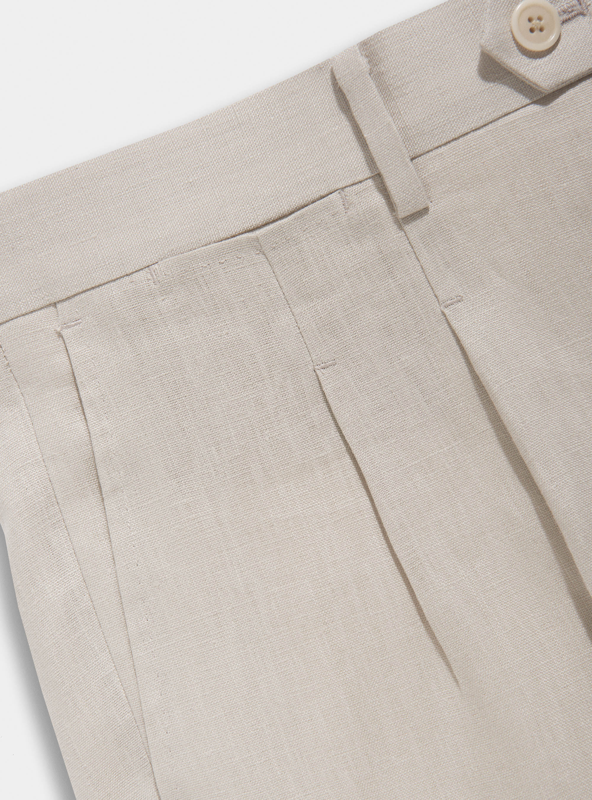 Pantaloni per abito in puro lino, ECRU