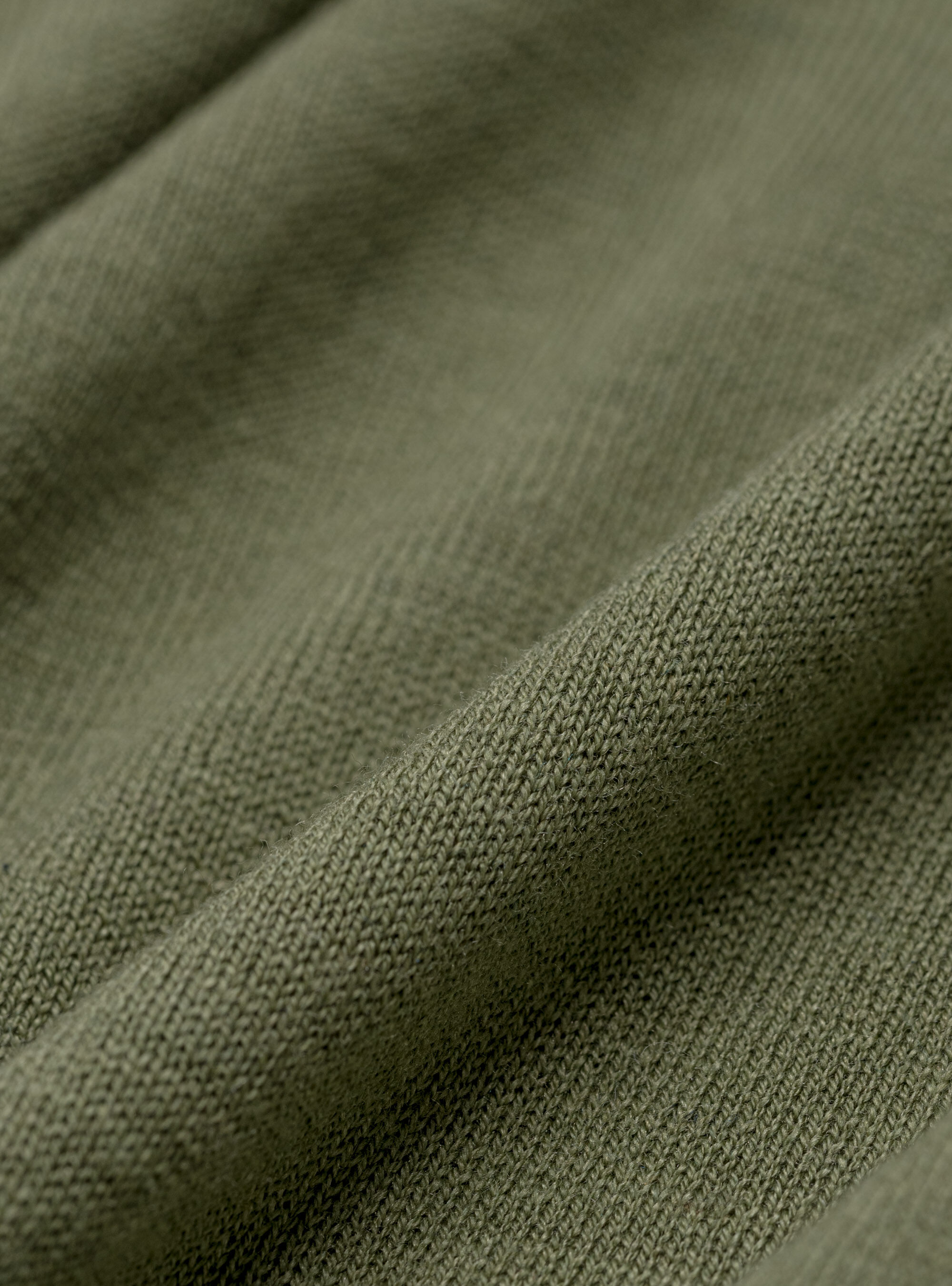 Polo en coton et soie, OLIVE