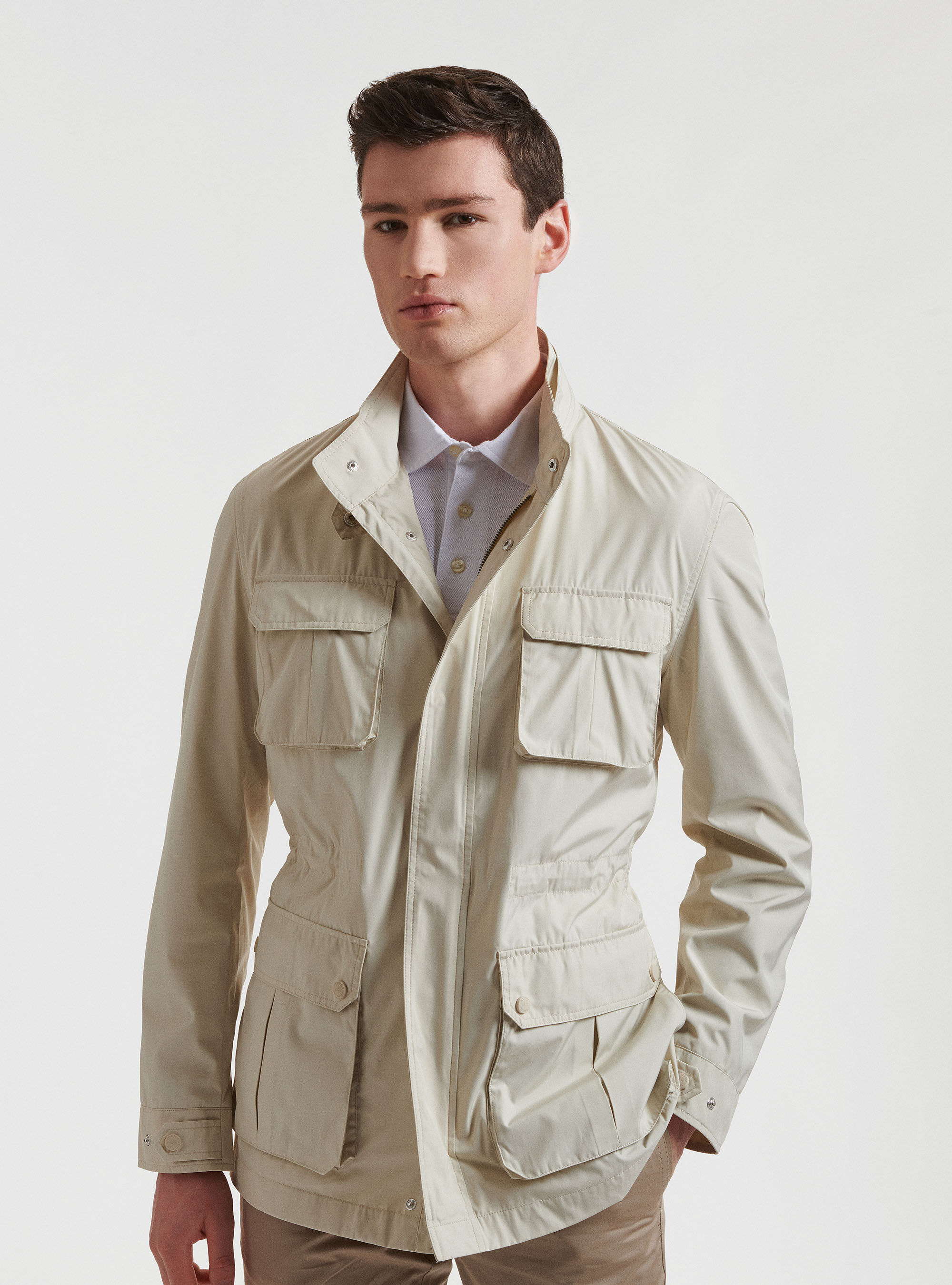 Field jacket in technical fabric Gutteridge Men s Special Prices
