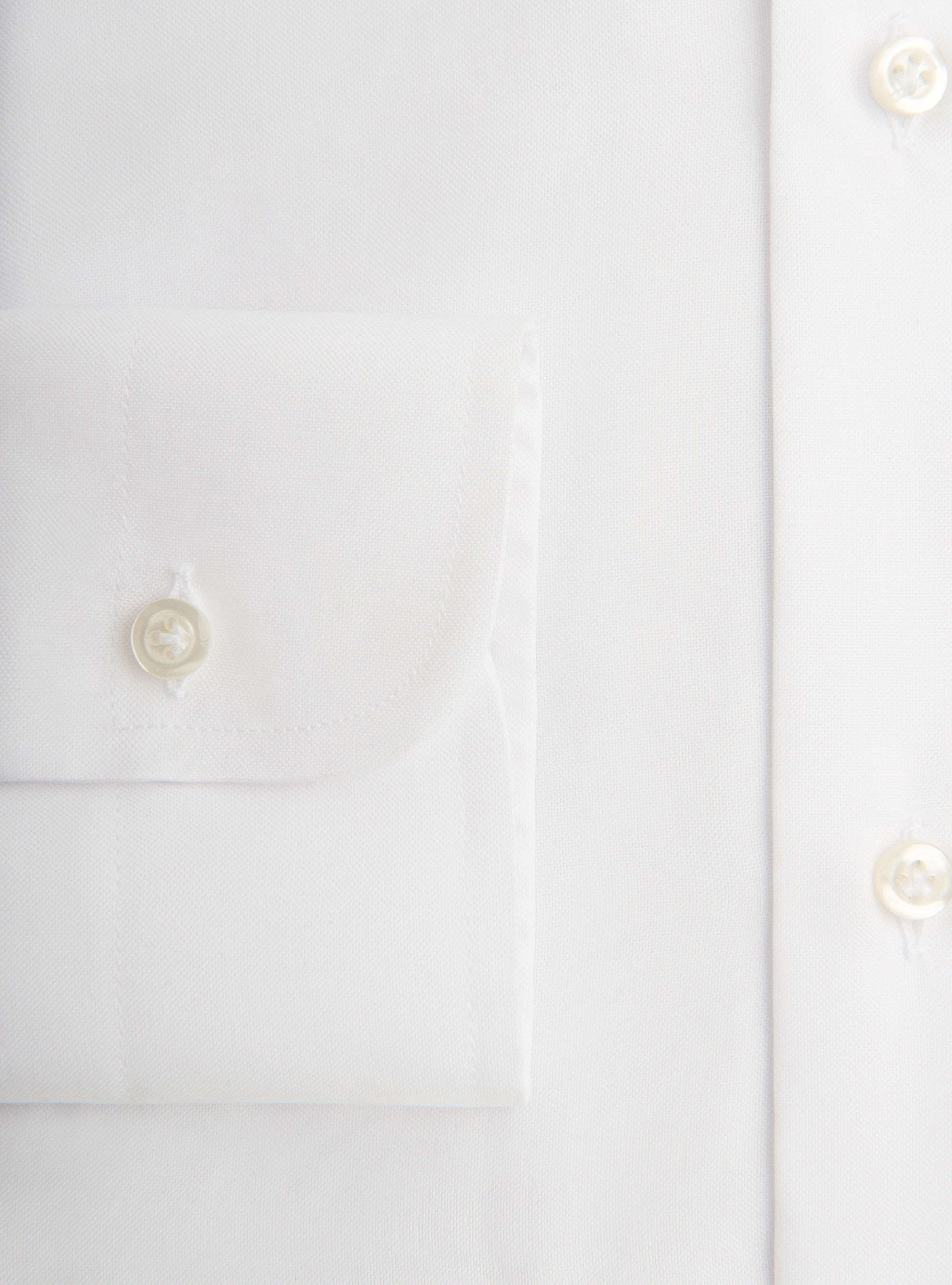 Travel shirt with french collar in oxford cotton, WHITE