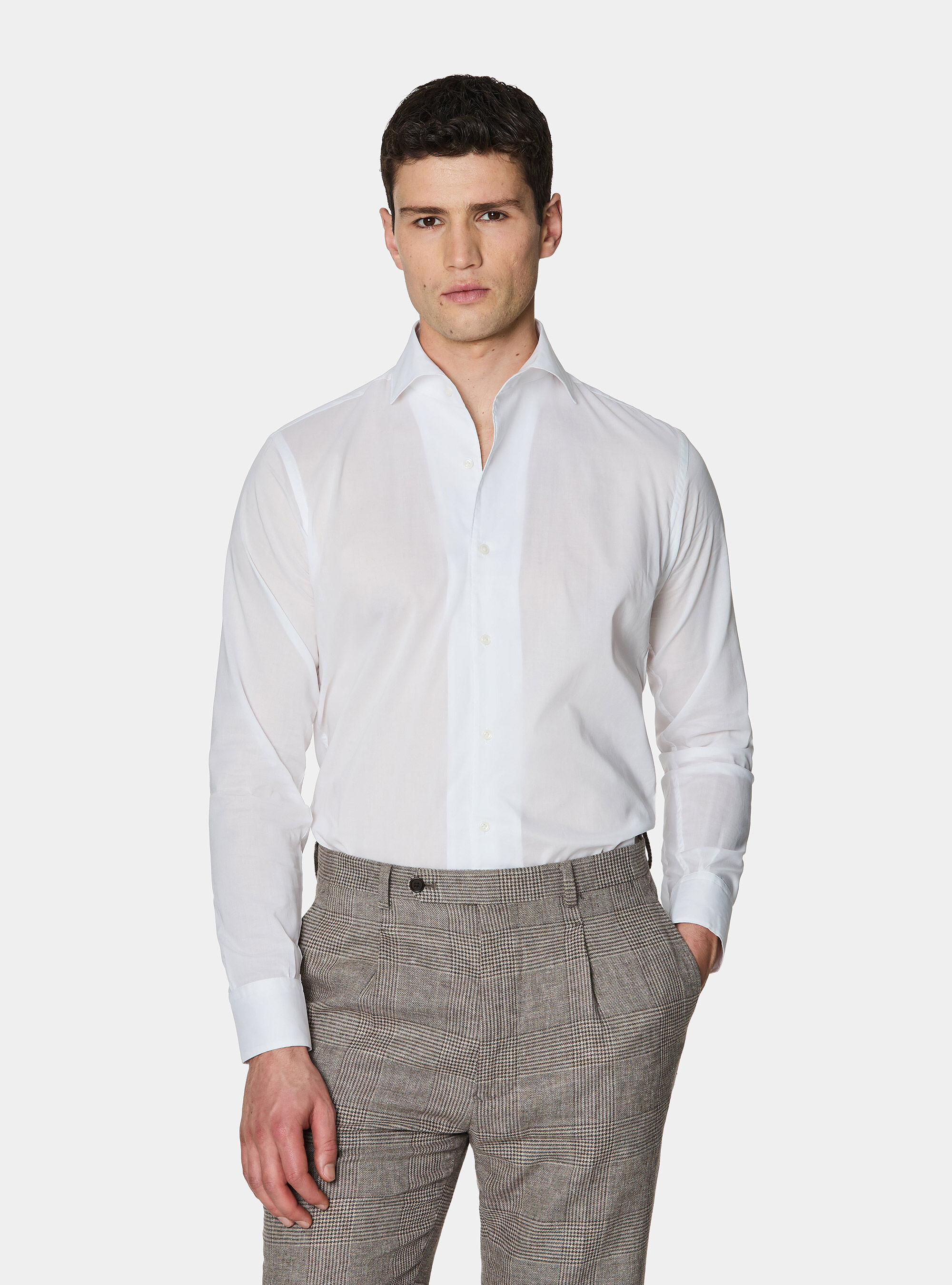 Cotton shirt with placket