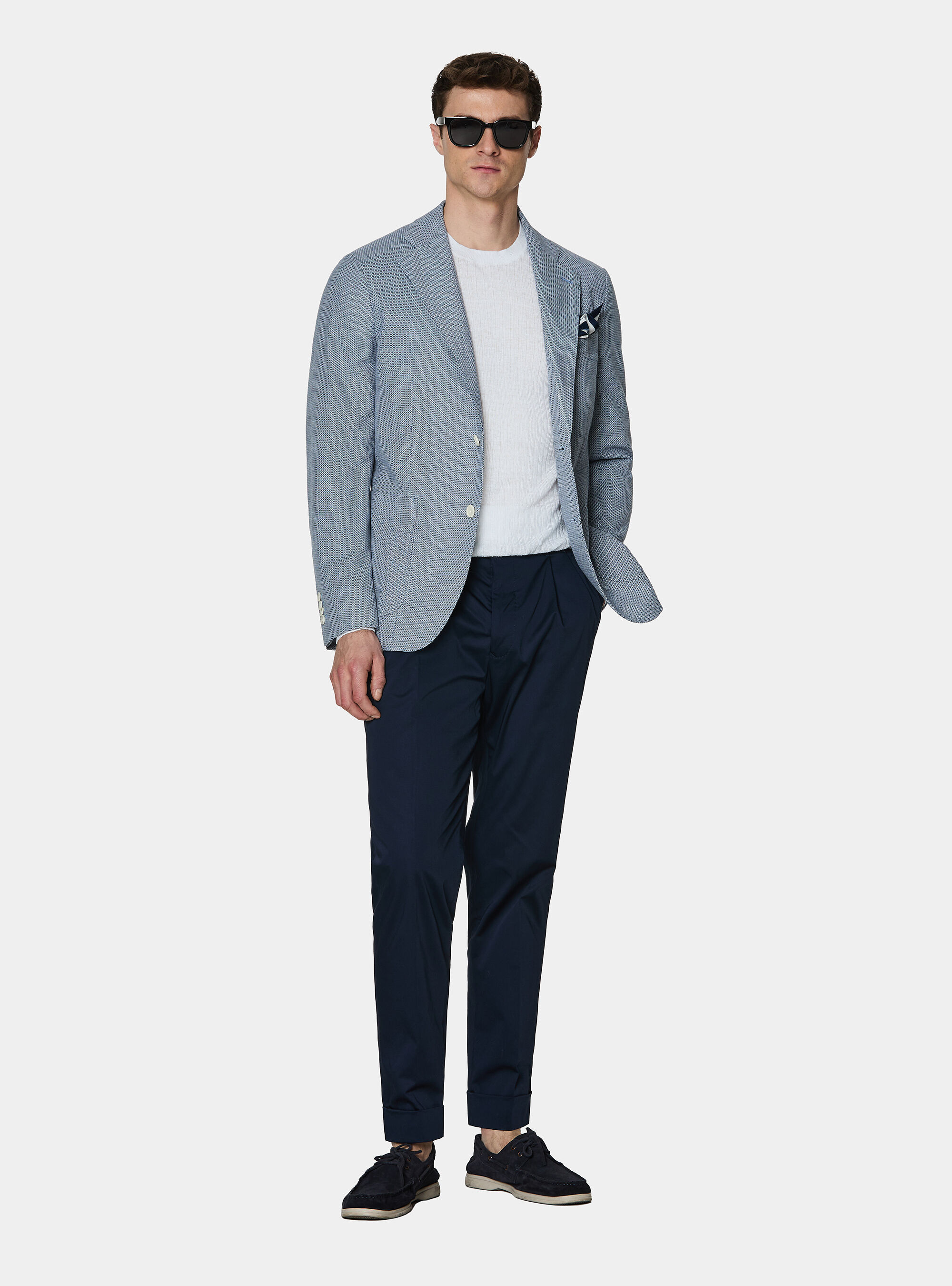 Micro-knit cotton jersey blazer