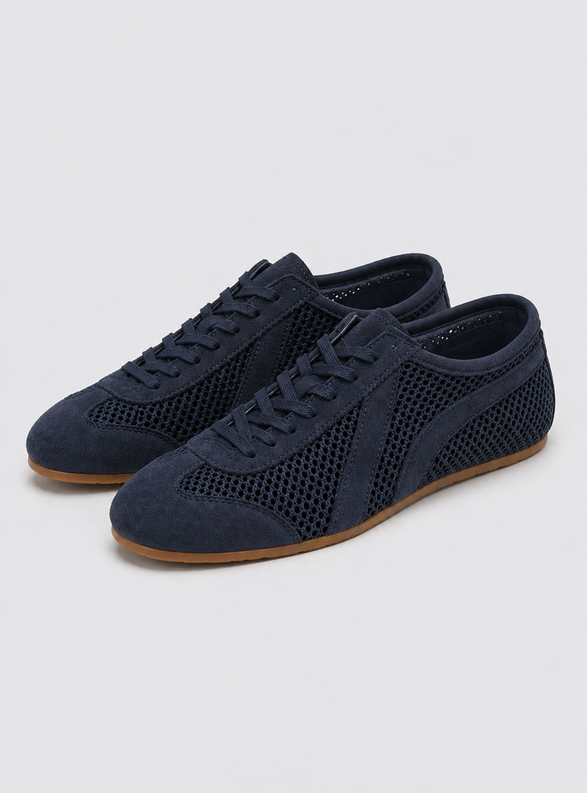 Suede and mesh sneakers