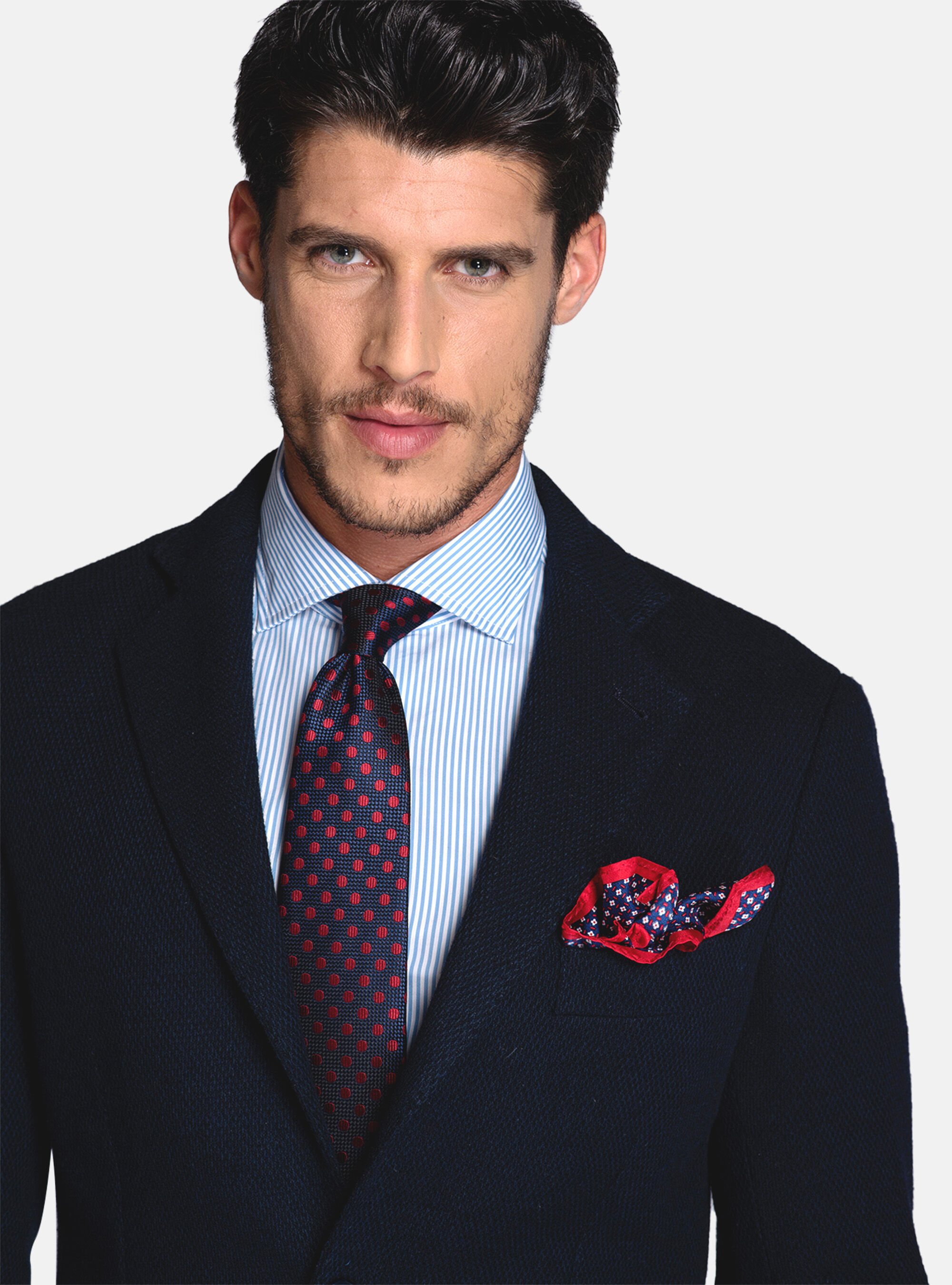 blue textured blazer