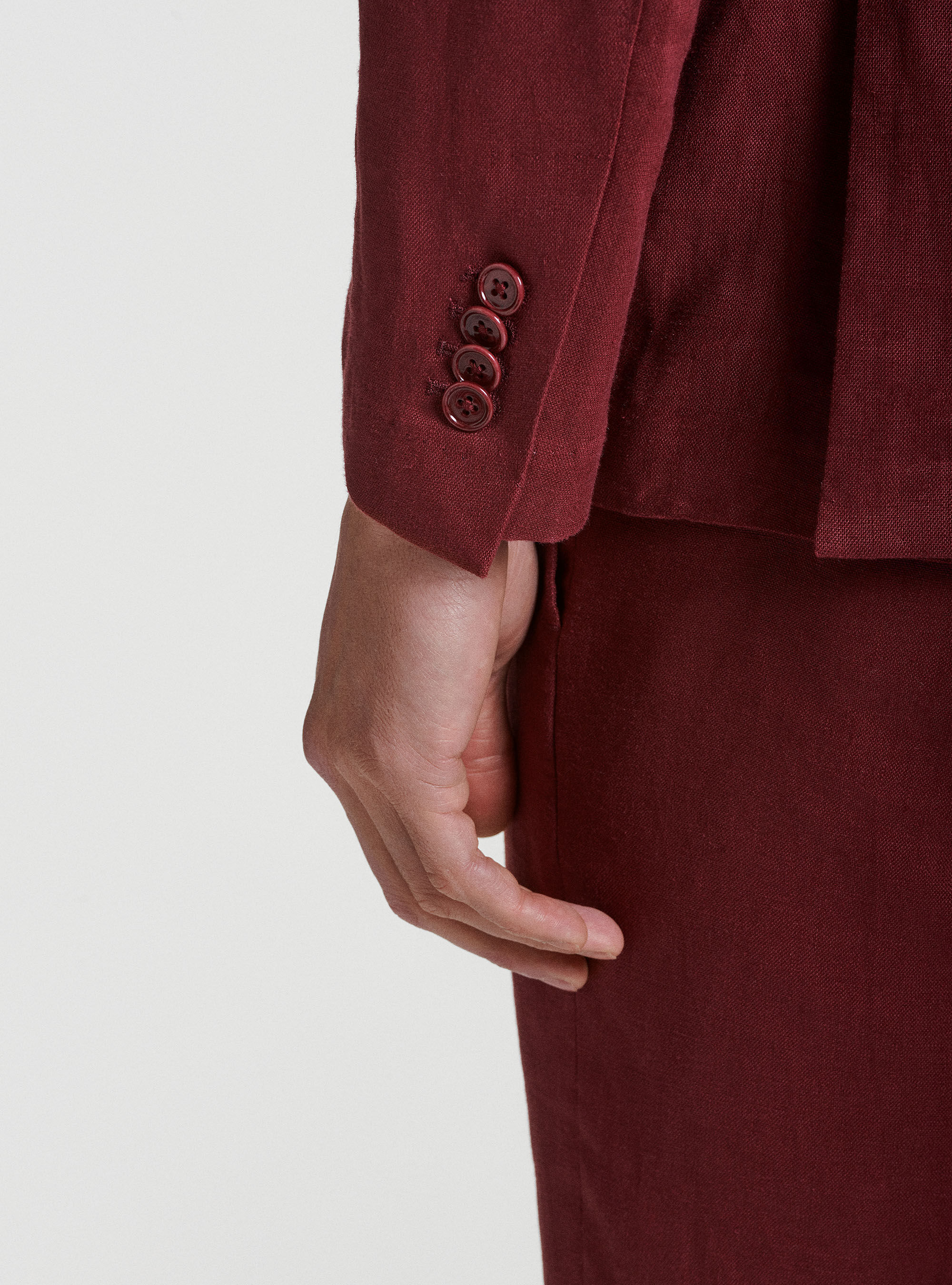 Giacca per abito in puro lino, BORDEAUX