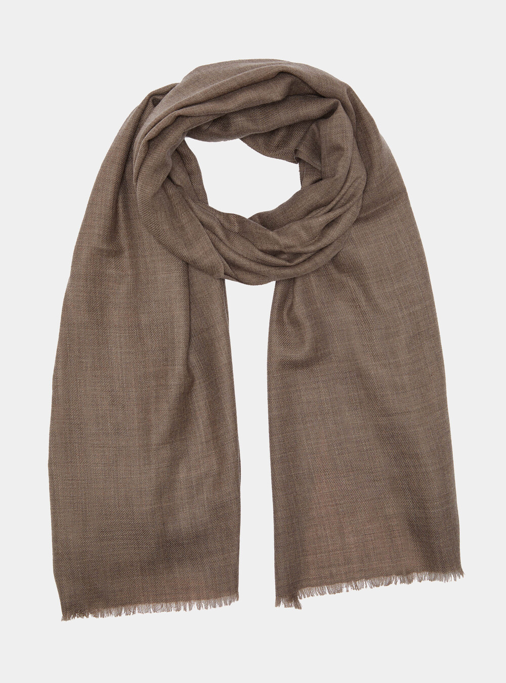 Sciarpa in lana con ricamo, FANGO Sciarpa in lana con ricamo