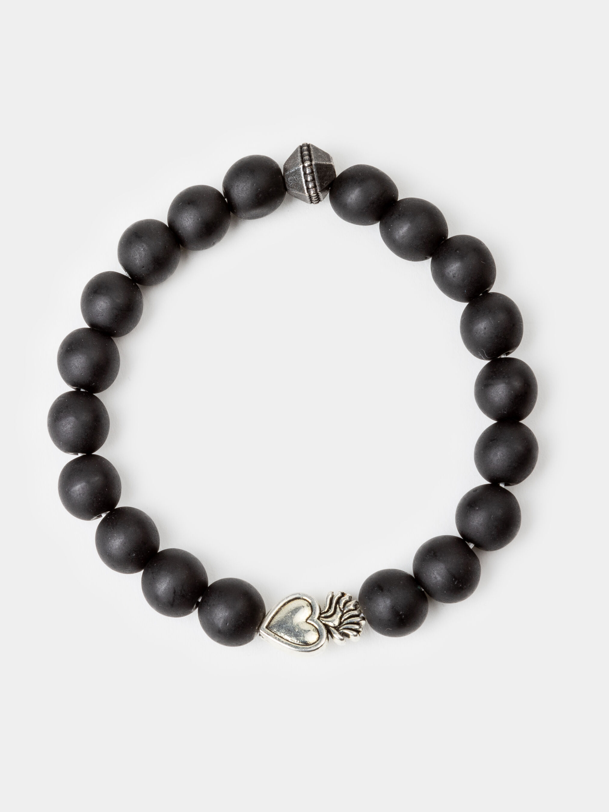 Bracciale elastico con pietre nere, UNICO