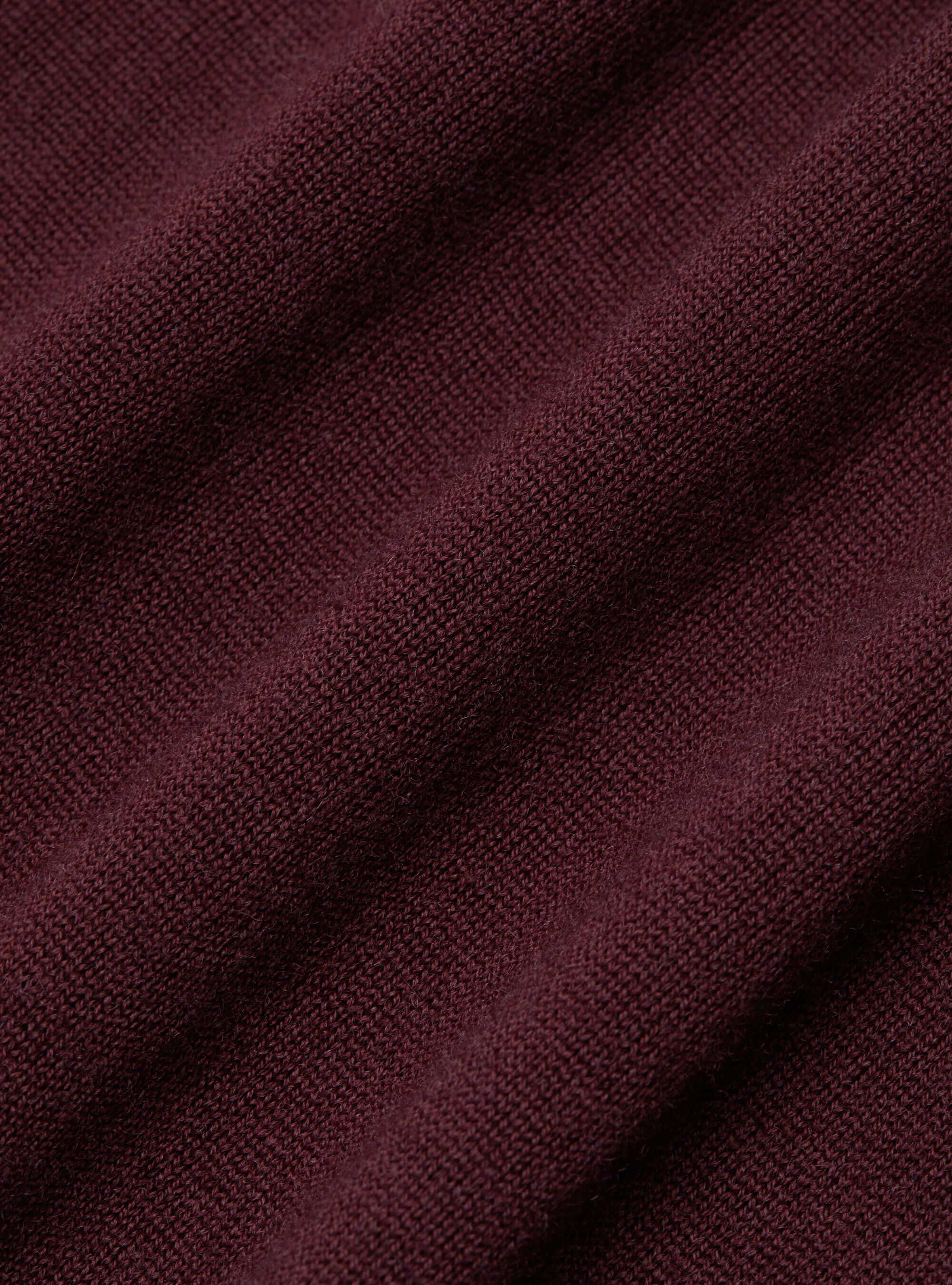 Polo shirt in pure extra-fine merino wool, BORDEAUX