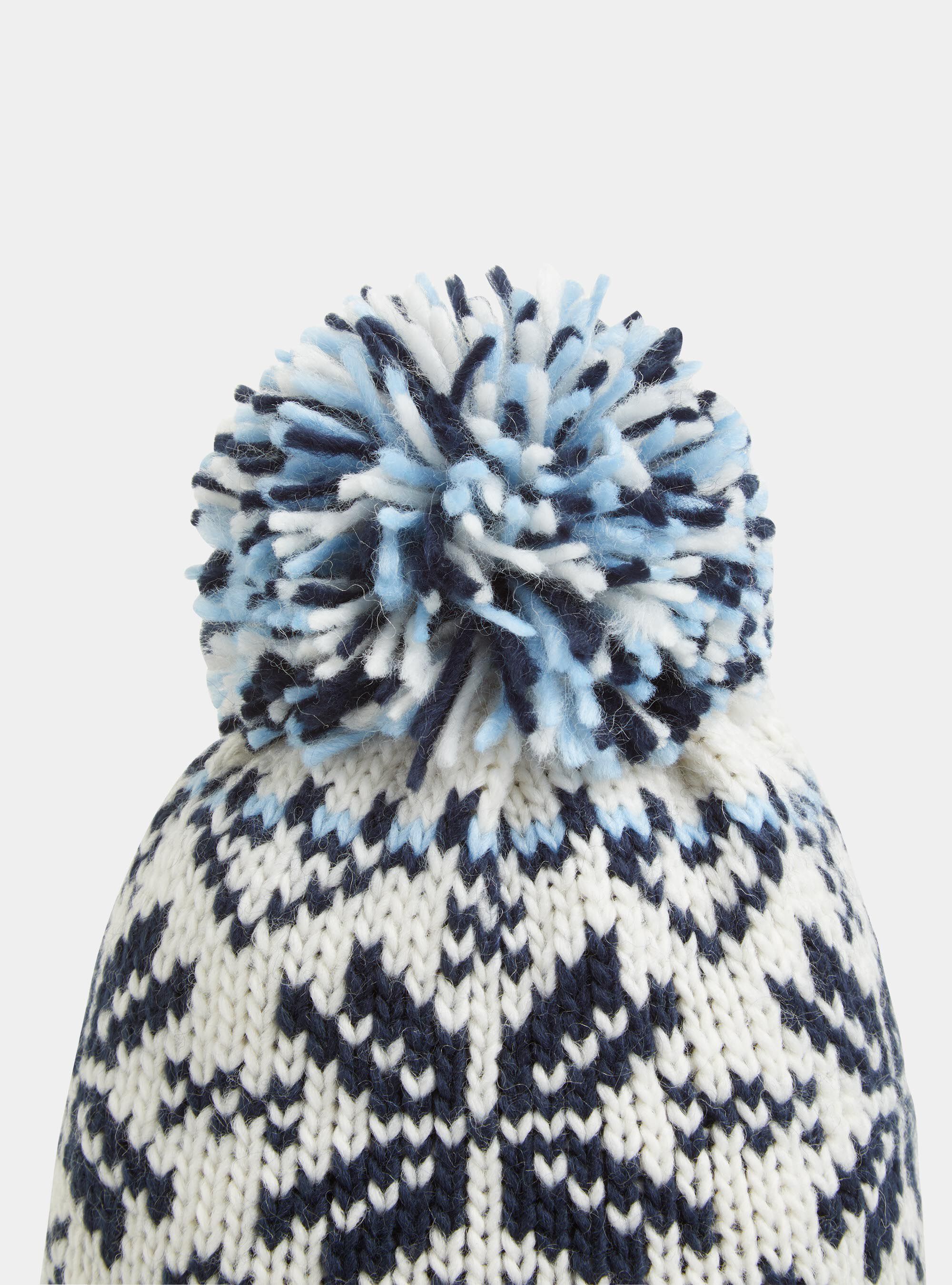 Christmas hat with pompom, WHITE