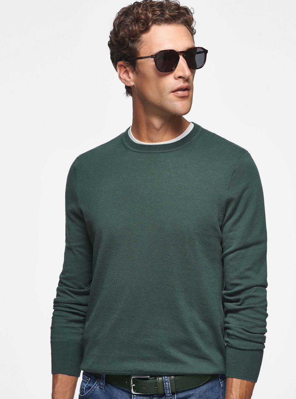 Round-neck sweater in cotton silk and cashmere | Gutteridge | Men's ...