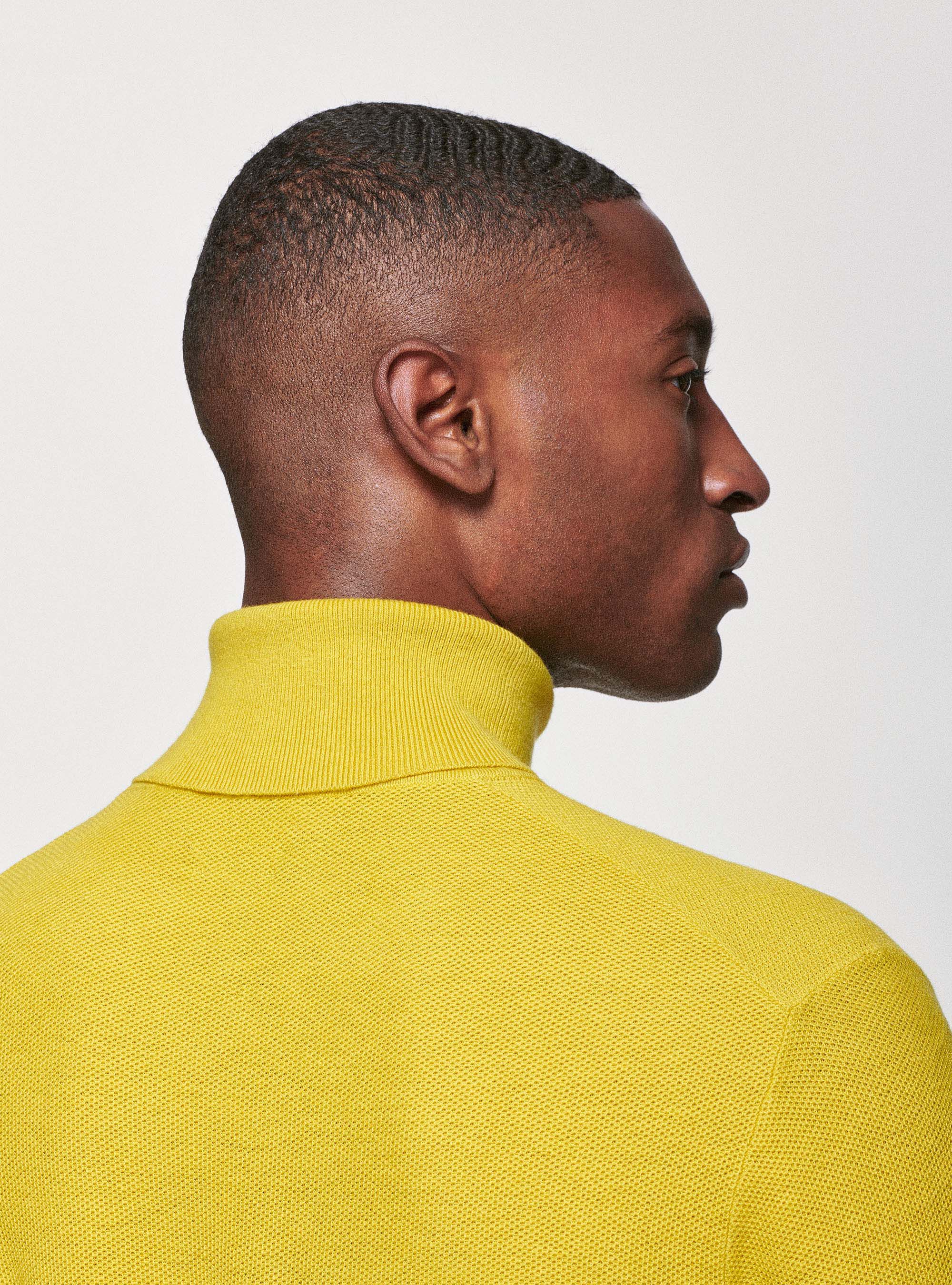 Yellow turtleneck sweater mens top