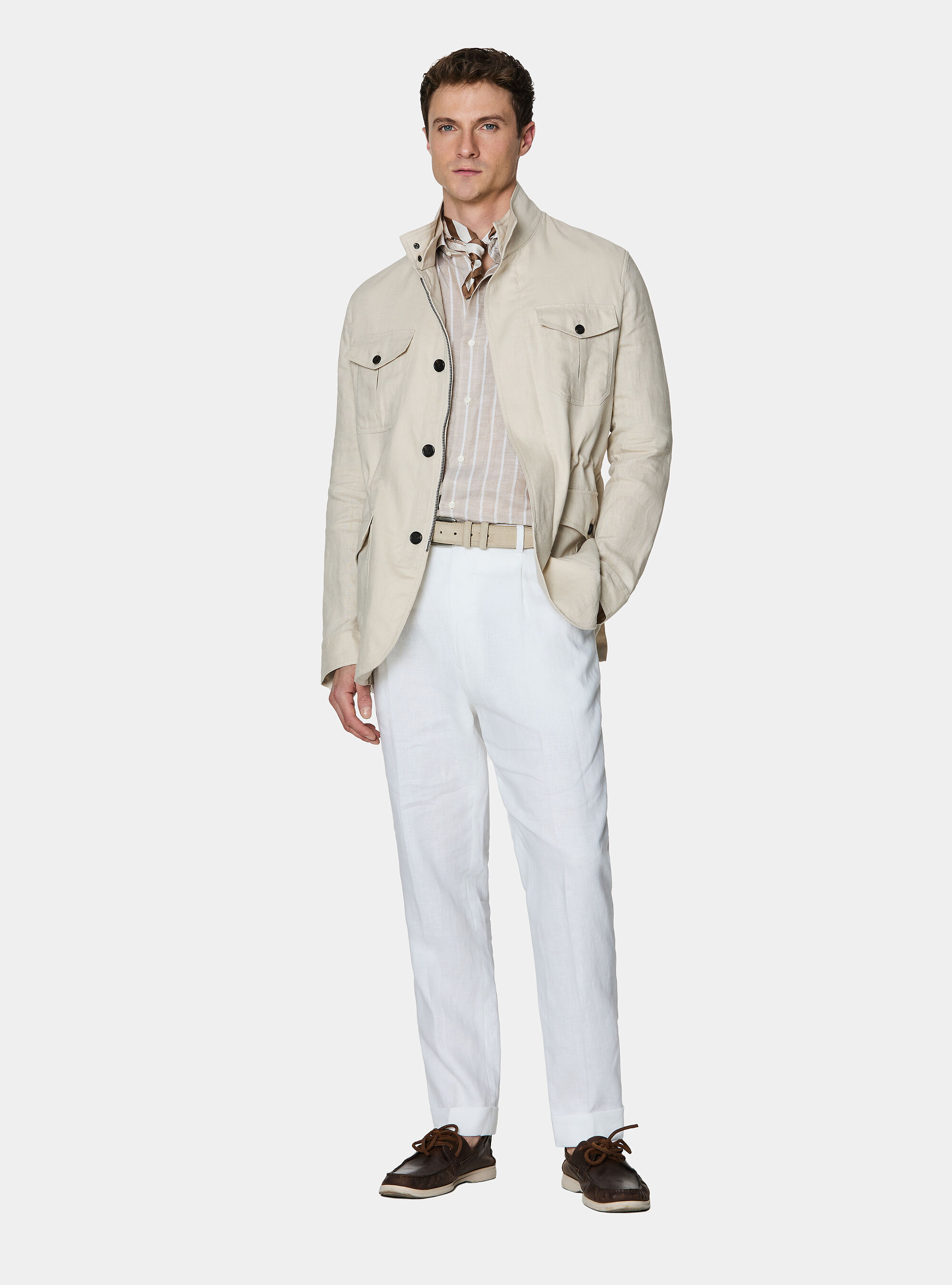 Field jacket in lino