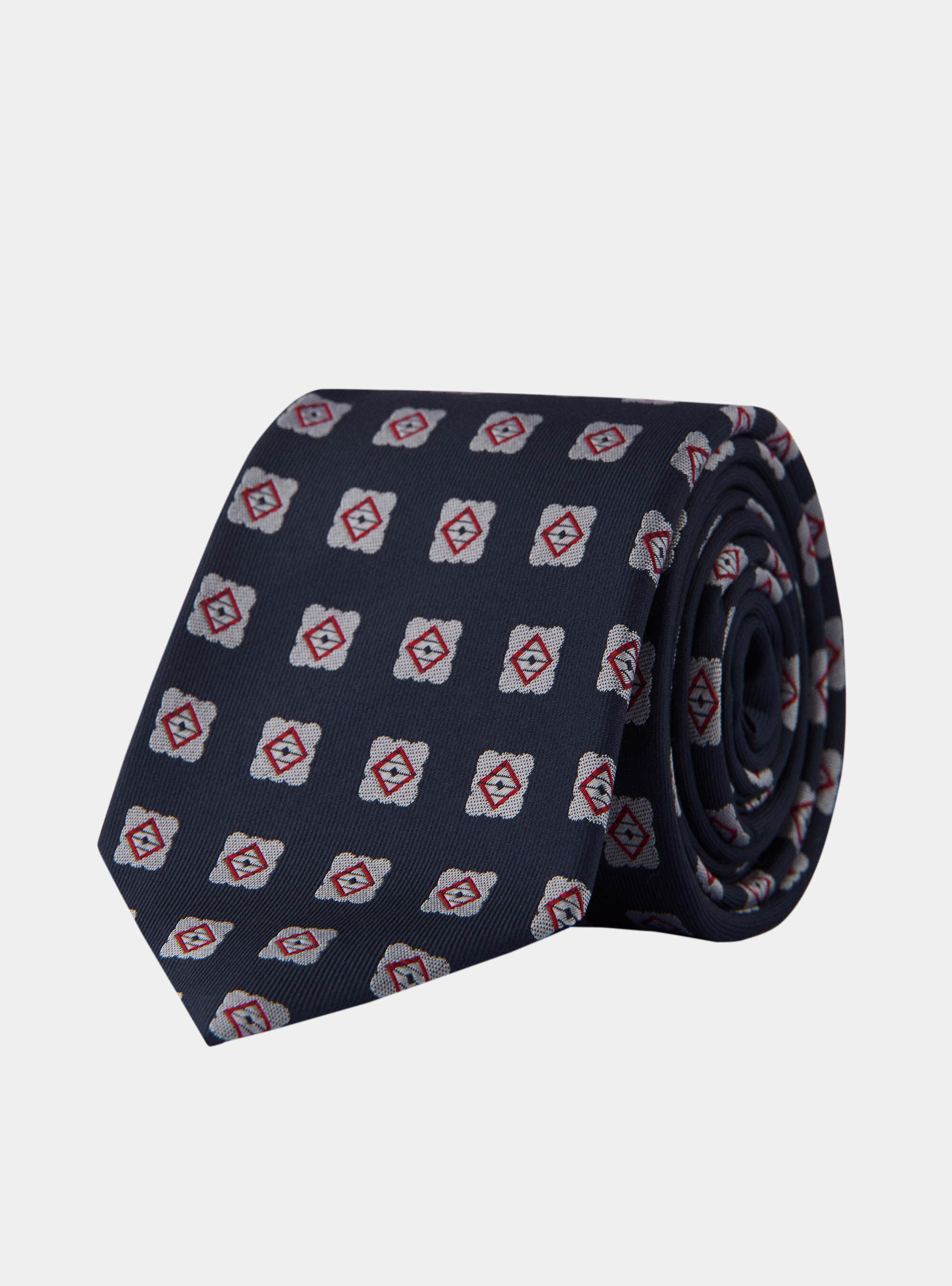 Cravatta in seta a fantasia, BLU NAVY