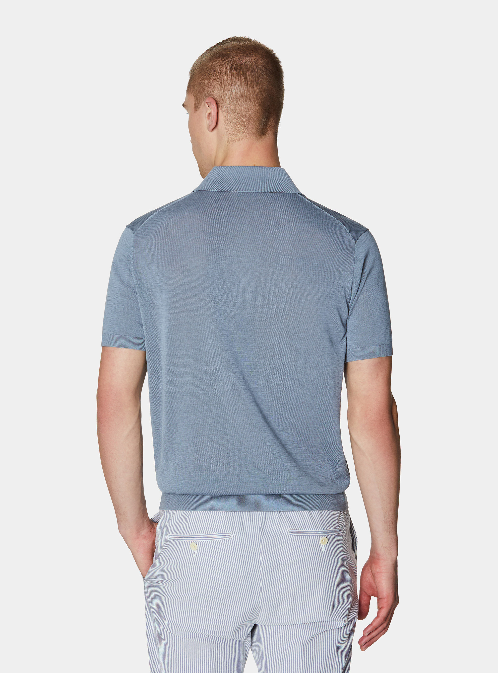 Cotton and silk polo shirt, AVIO 0292C