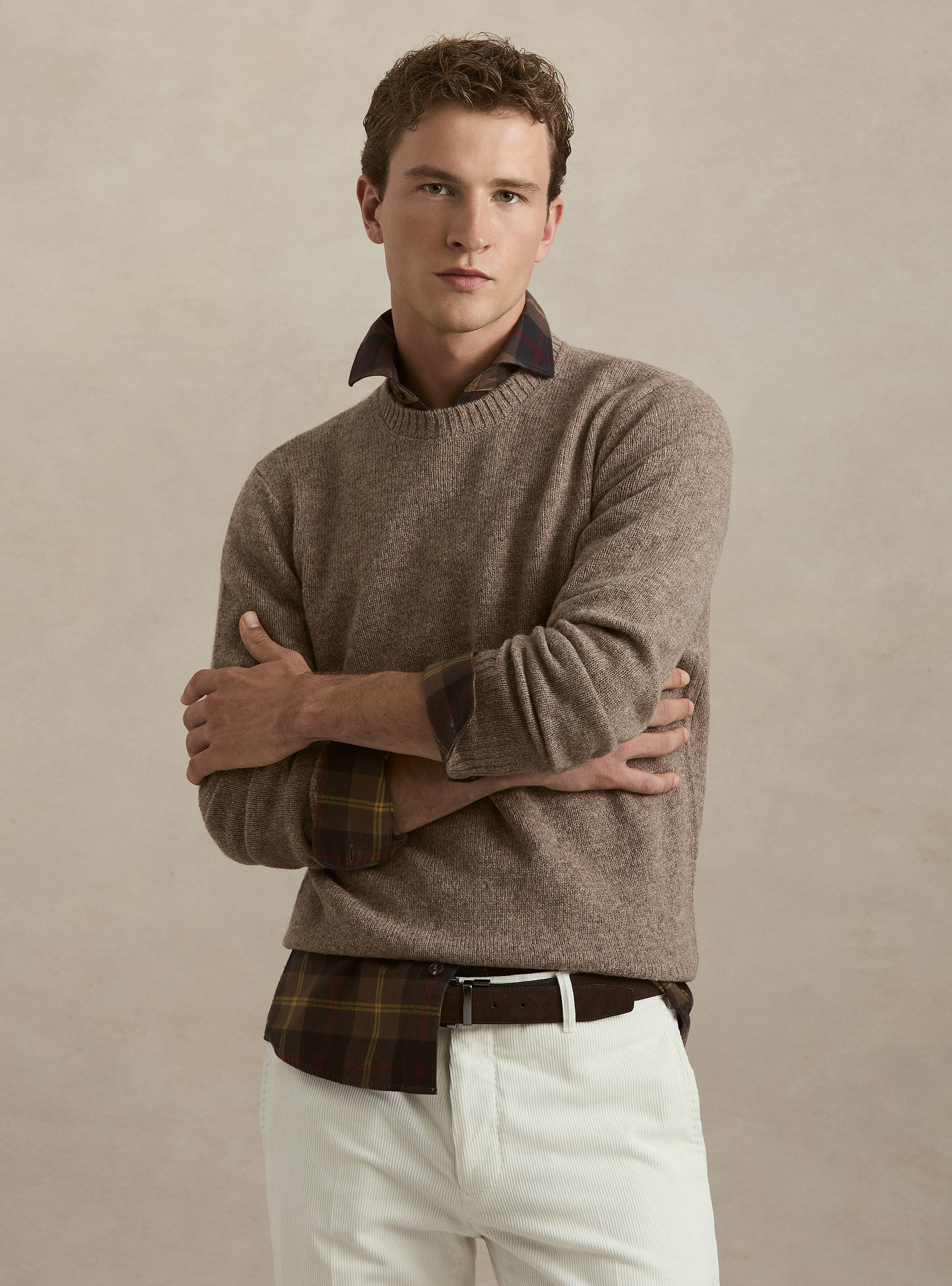 Pure Shetland wool crewneck sweater