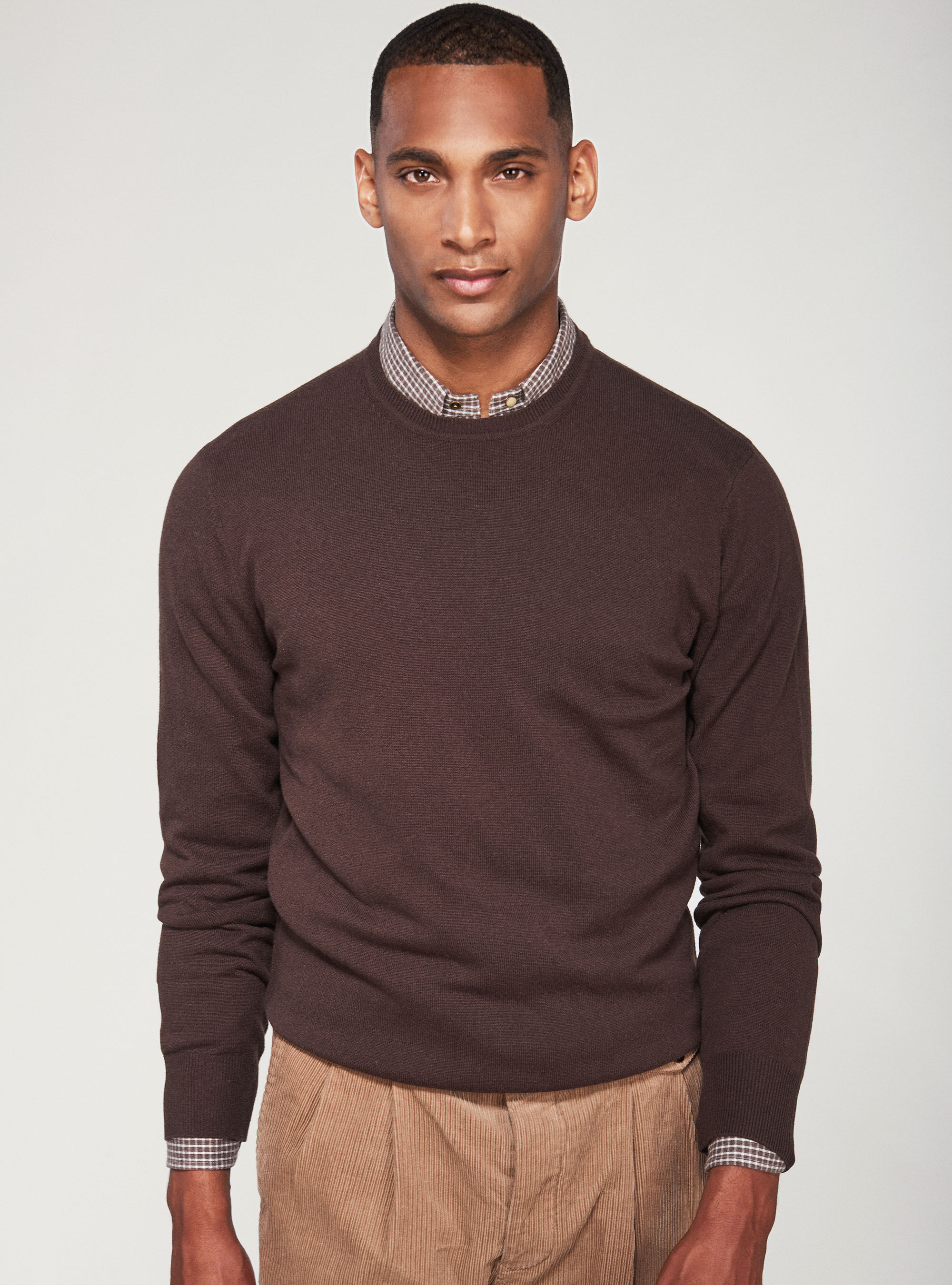 Lambswool and cashmere crew neck sweater