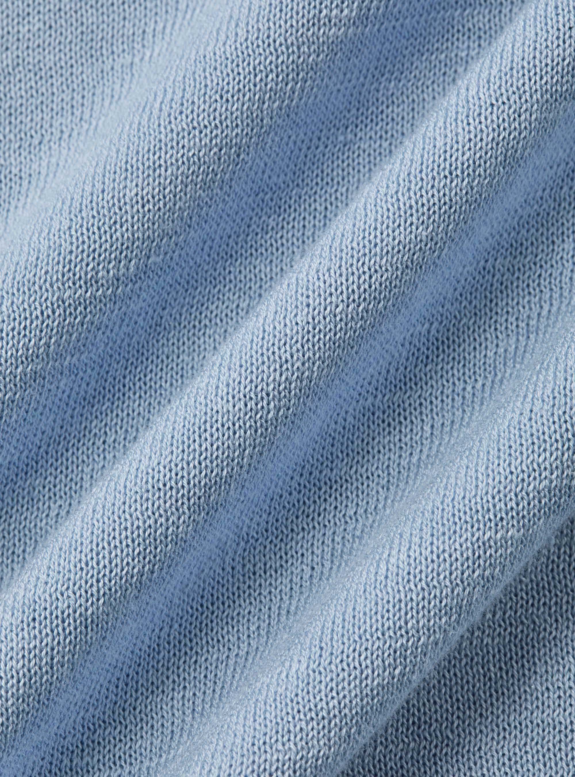 Cotton and silk polo shirt, 0266C AZZURRO
