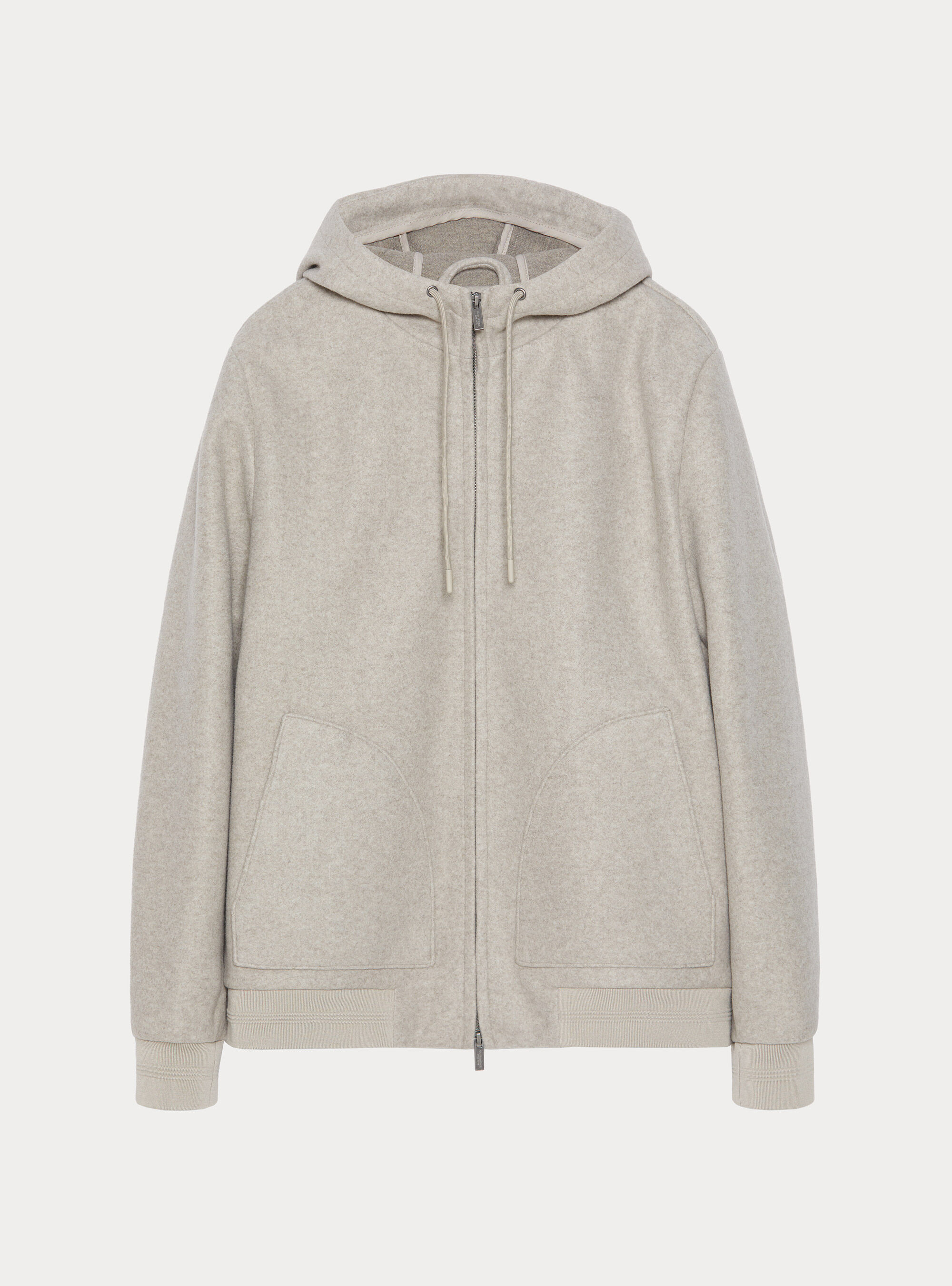 Stretch wool jacket with a hood, ECRU