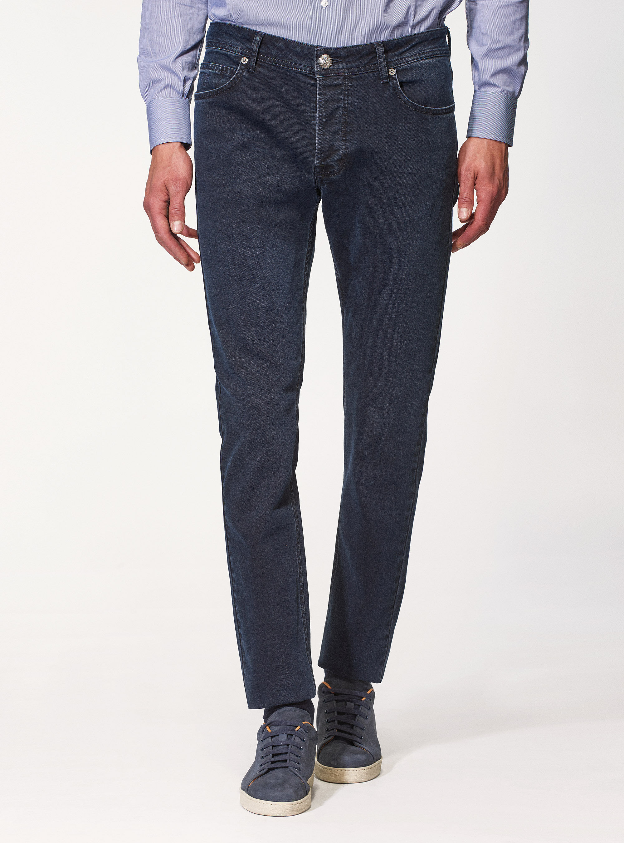 Pantaloni 5 tasche tailor fit, BLU NAVY