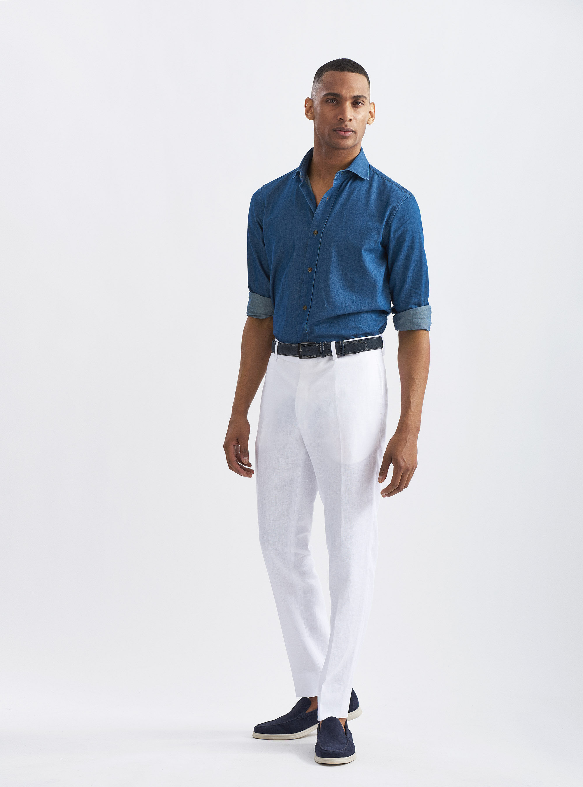 Chambray shirt, NAVY BLUE