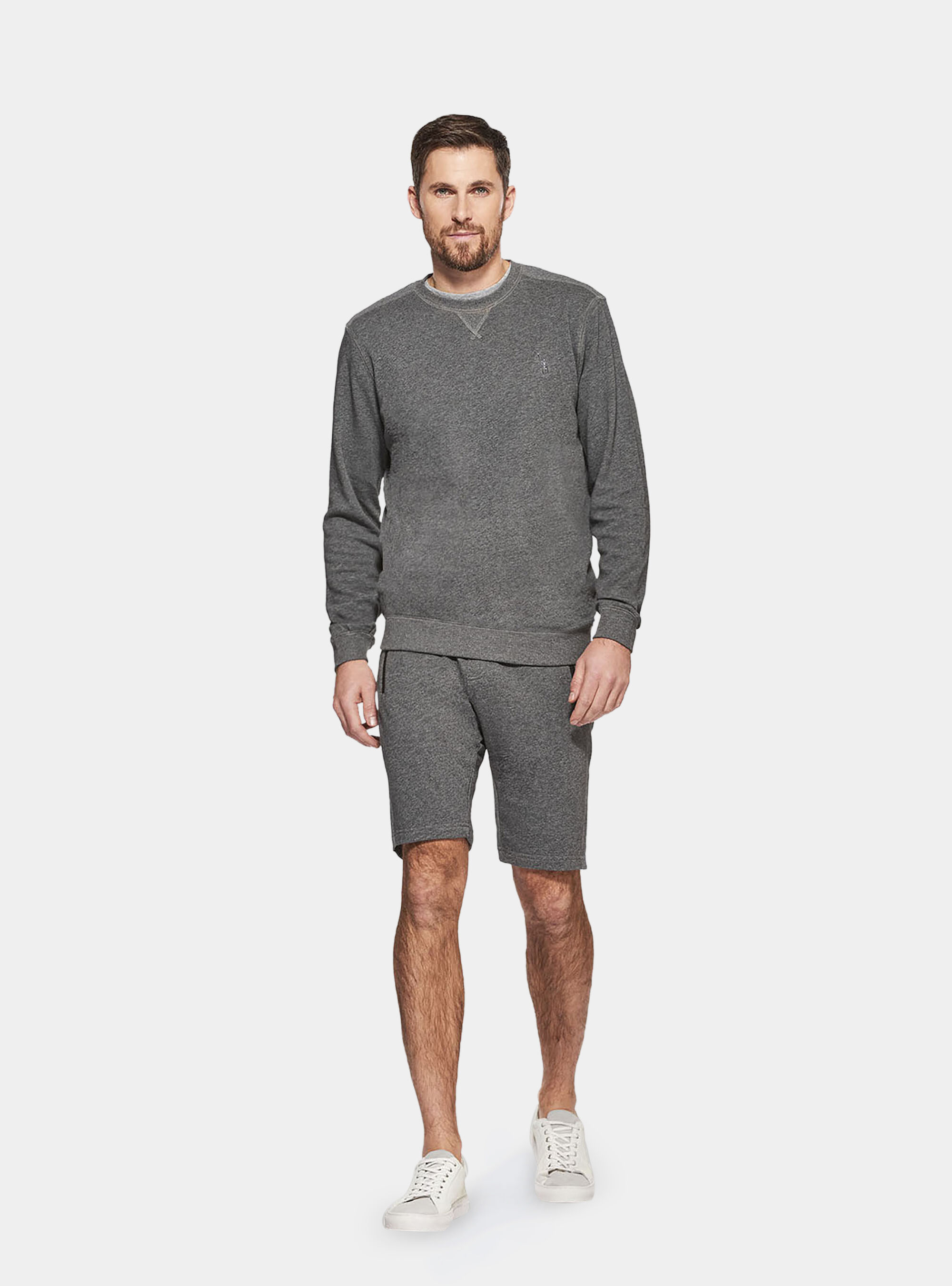 grey sweatshirt shorts