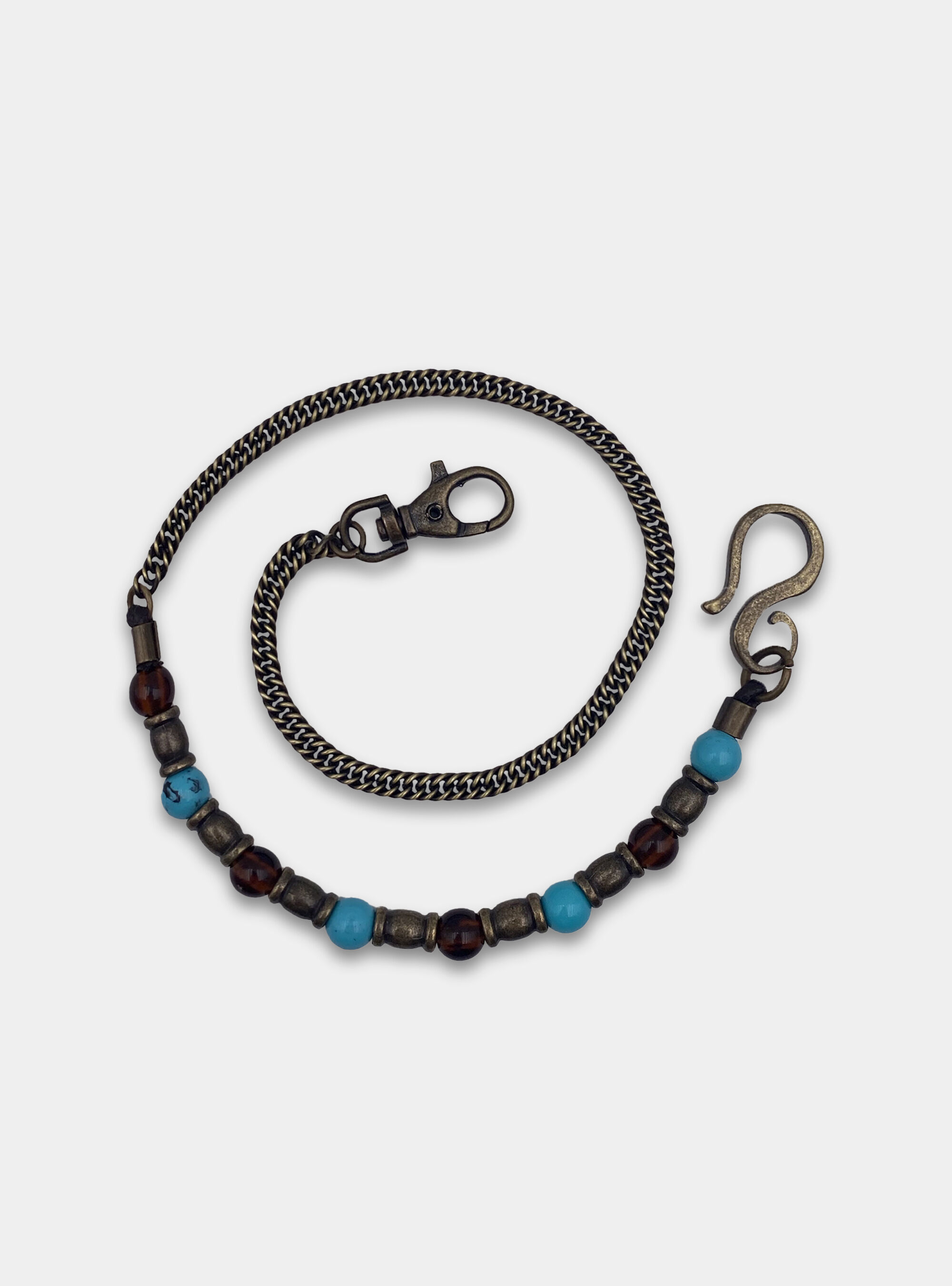 Catena portachiavi con pietra turchese