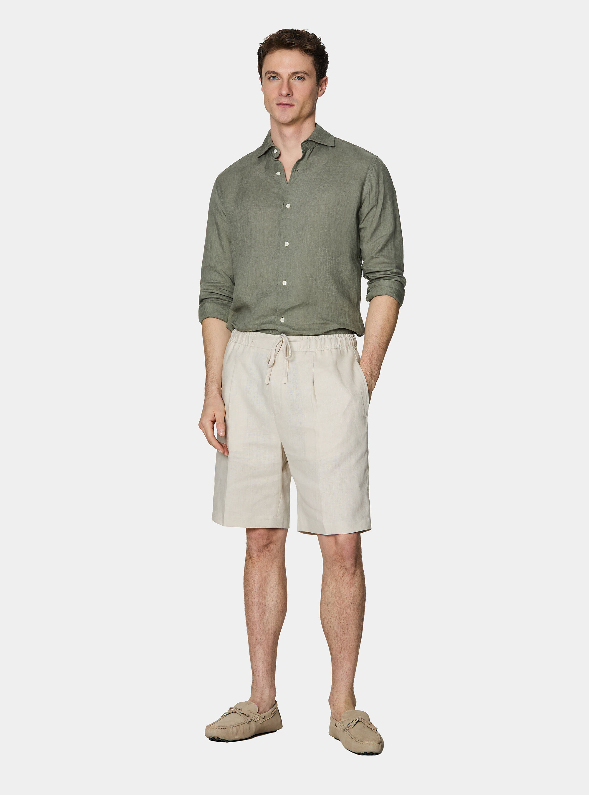 Pure linen shirt, SALVIA 0602C