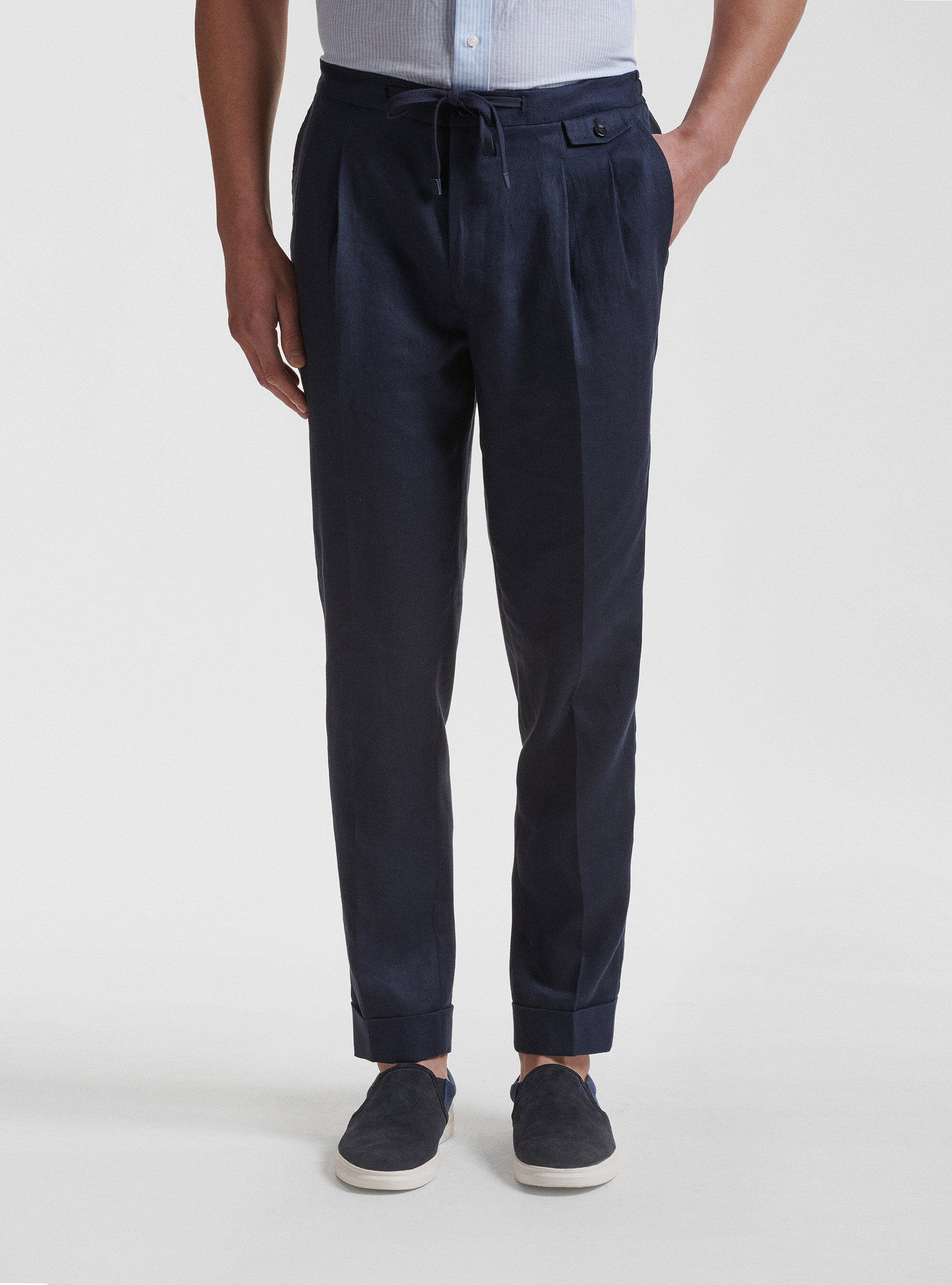 Pantalon de lino plisado y con cordon Gutteridge catalog gutteridge storefront Hombre