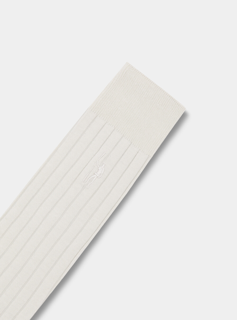 Calzini a costina con ricamo, BIANCO Calzini a costina con ricamo