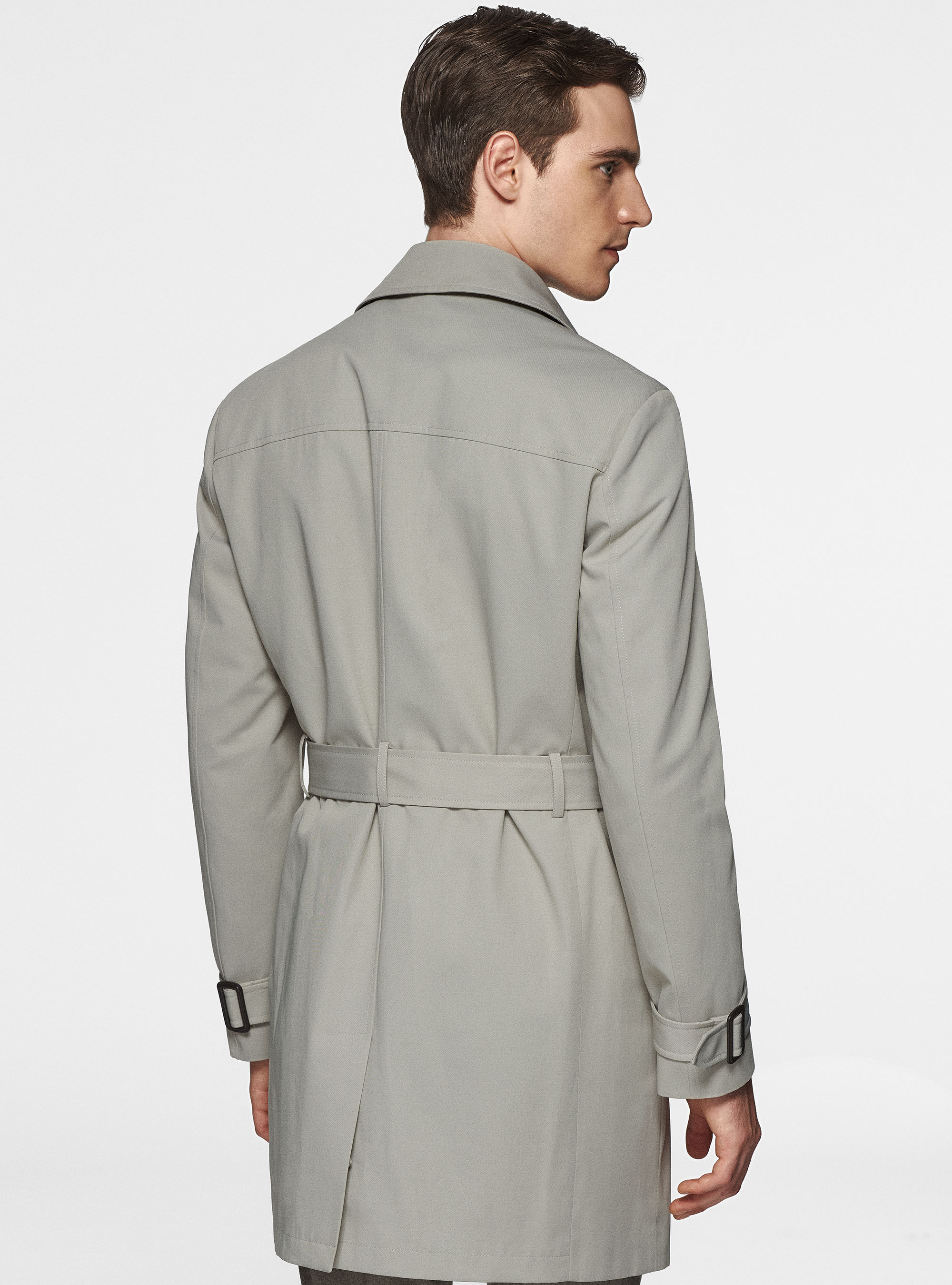 Cotton twill trench coat