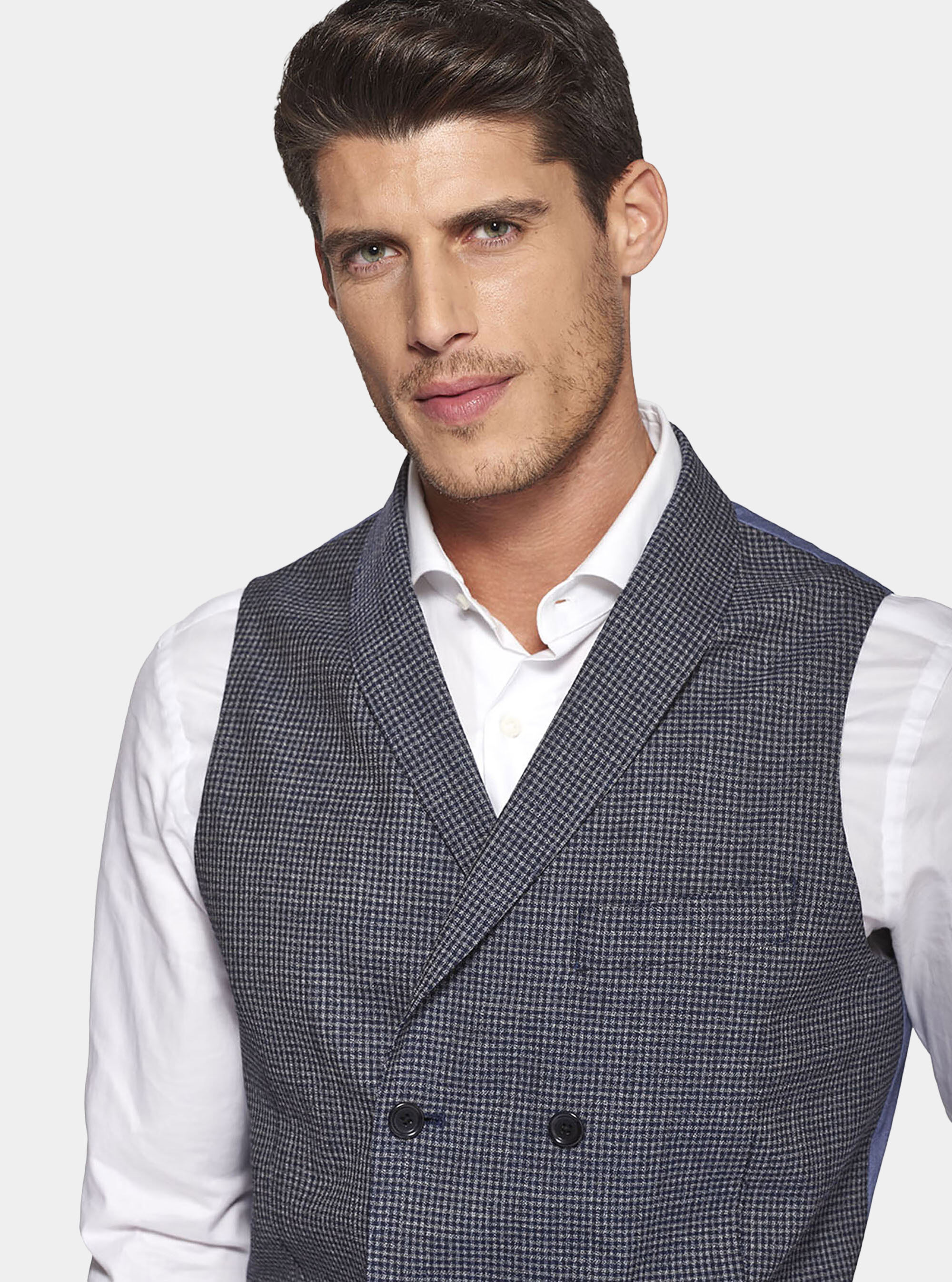Wool double breasted waistcoat