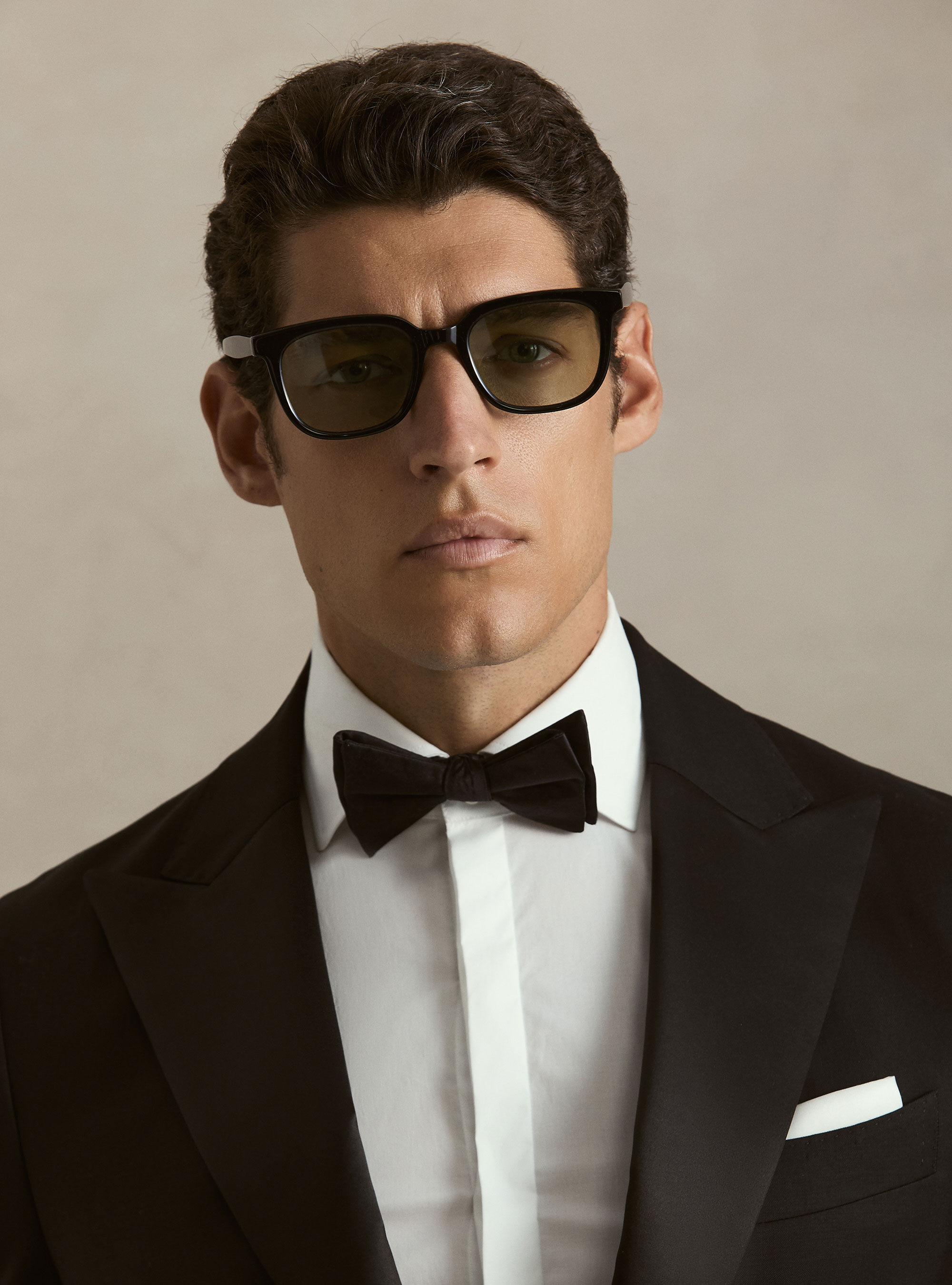 Giacca smoking in lana superfine 120's, NERO