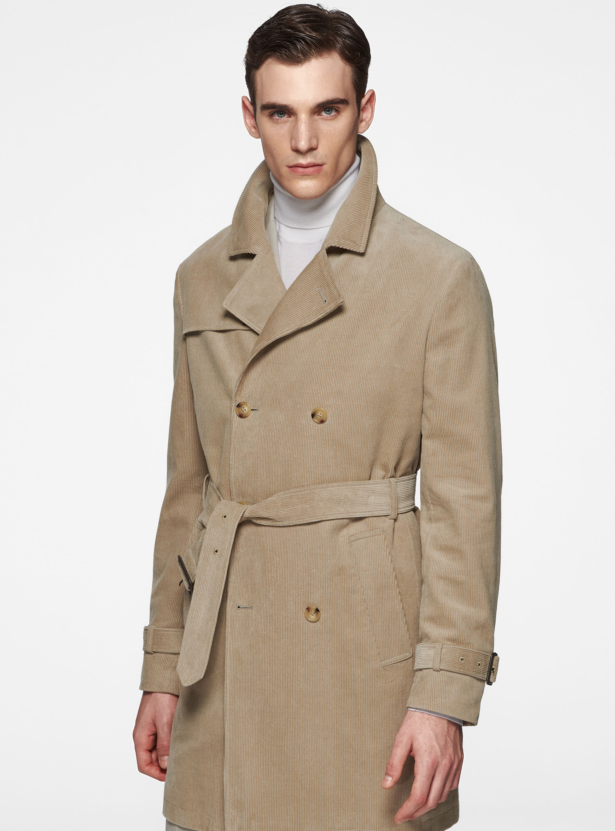 Corduroy trench coat