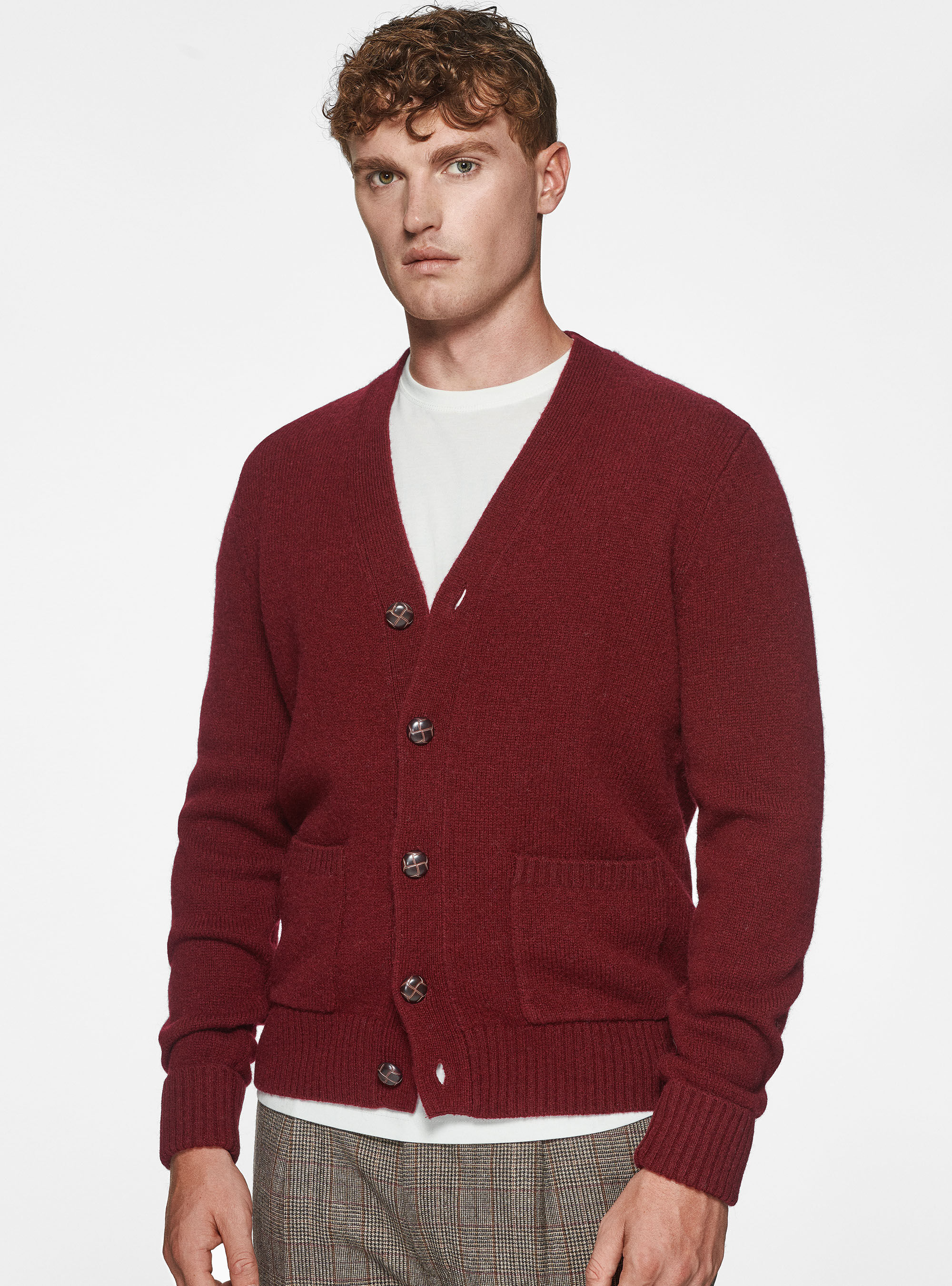 Shetland wool knit cardigan Gutteridge Men s Sweaters
